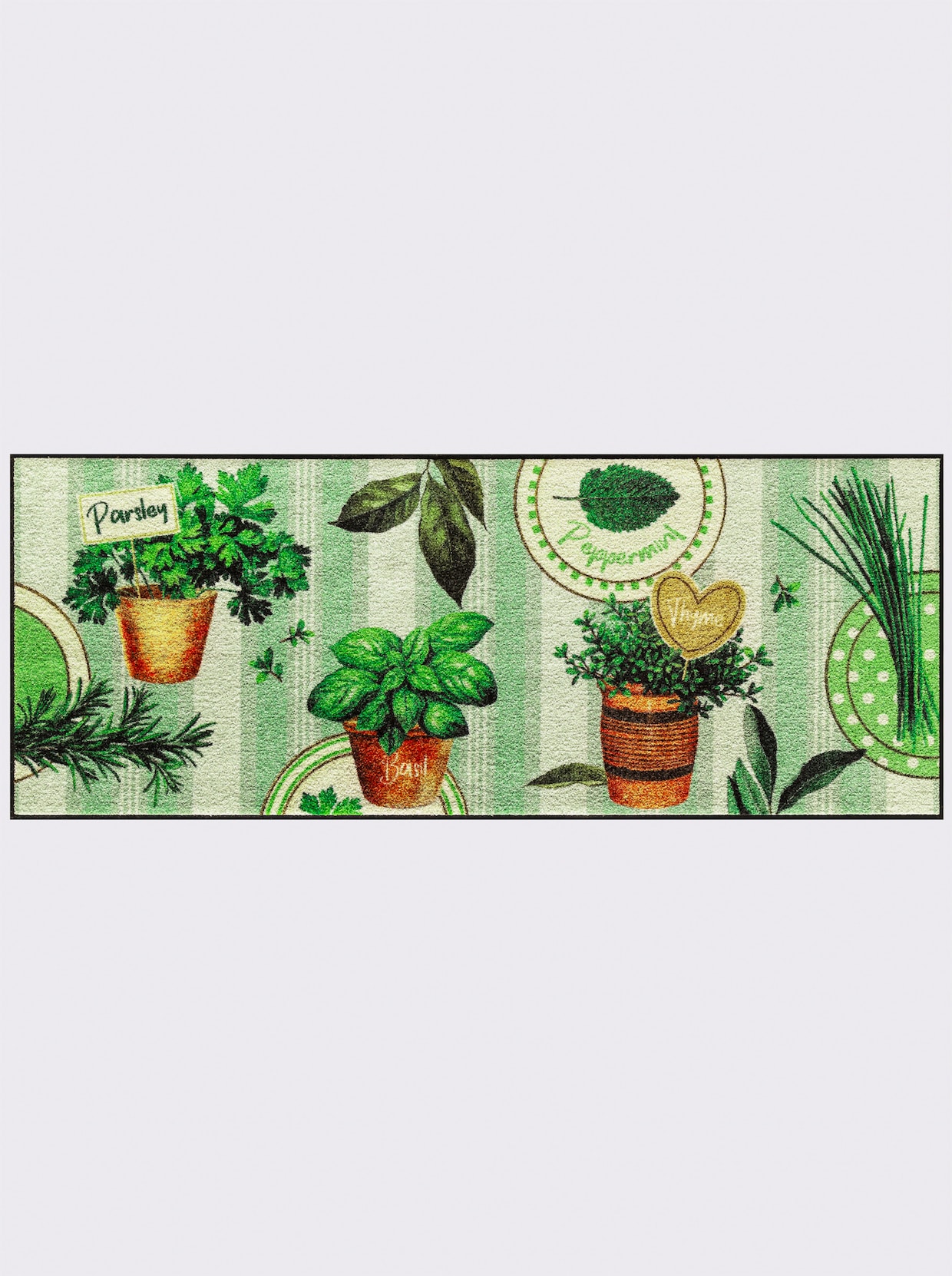 Salonloewe Voetmat - groen gedessineerd