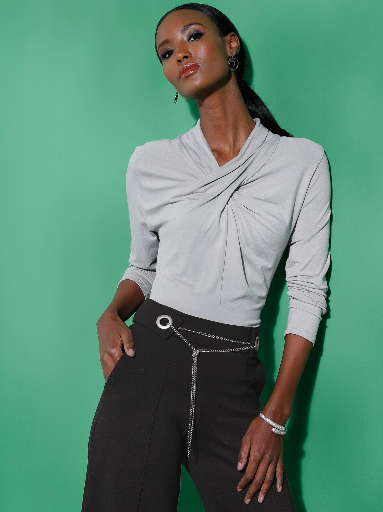 Langarmshirt - grau