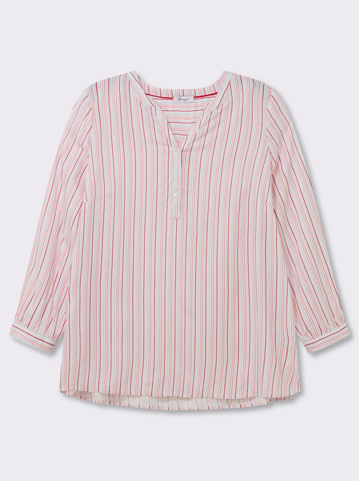 sheego Tuniek met strepen - wit/aardbei gestreept