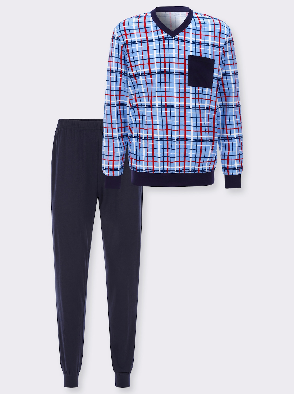 Pyjama met ruitpatroon - hemelsblauw geruit