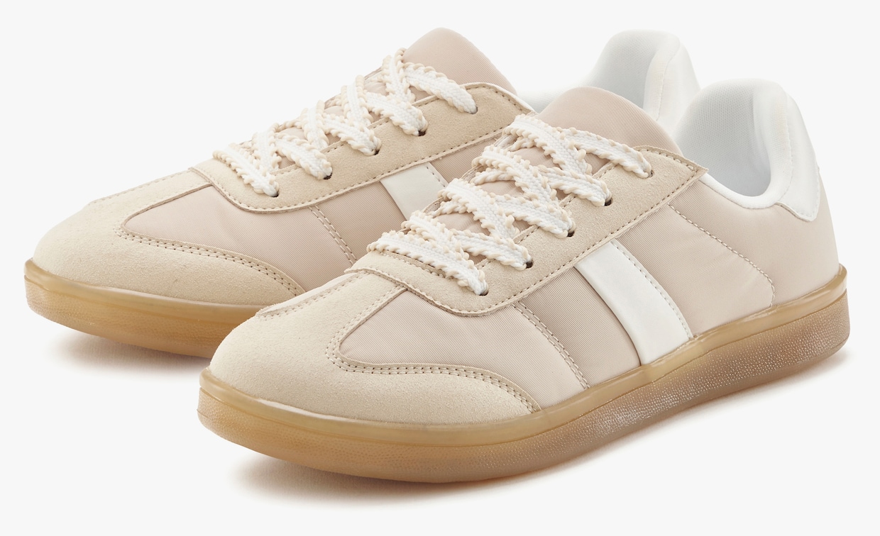 LASCANA Sneaker - beige/wit