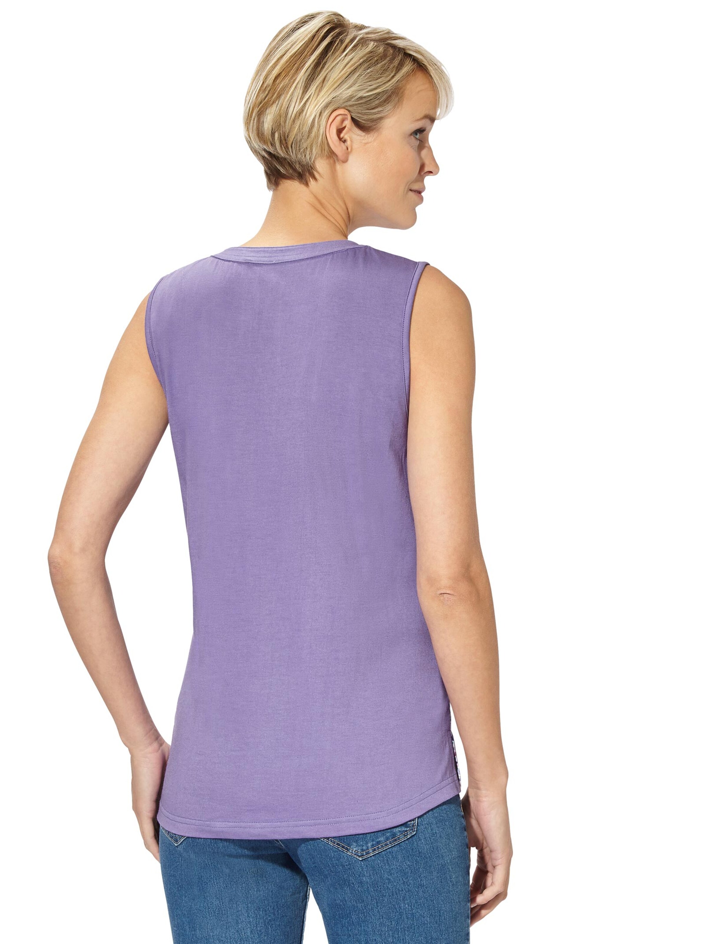 Shirttop - lavendel-gemustert