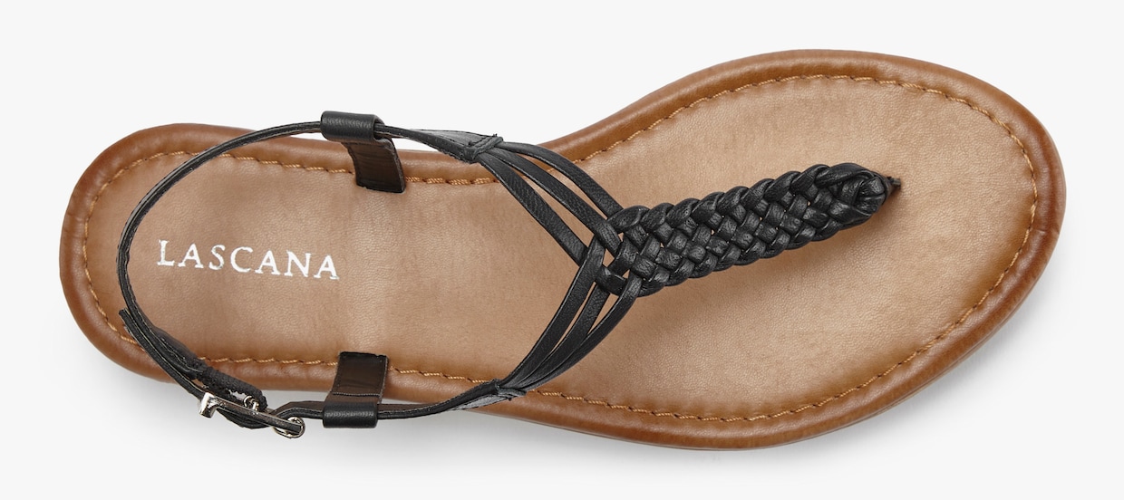 LASCANA Teenslipper - zwart/beige
