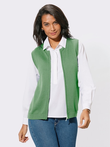 Strickweste mit Reißverschluss - apfel