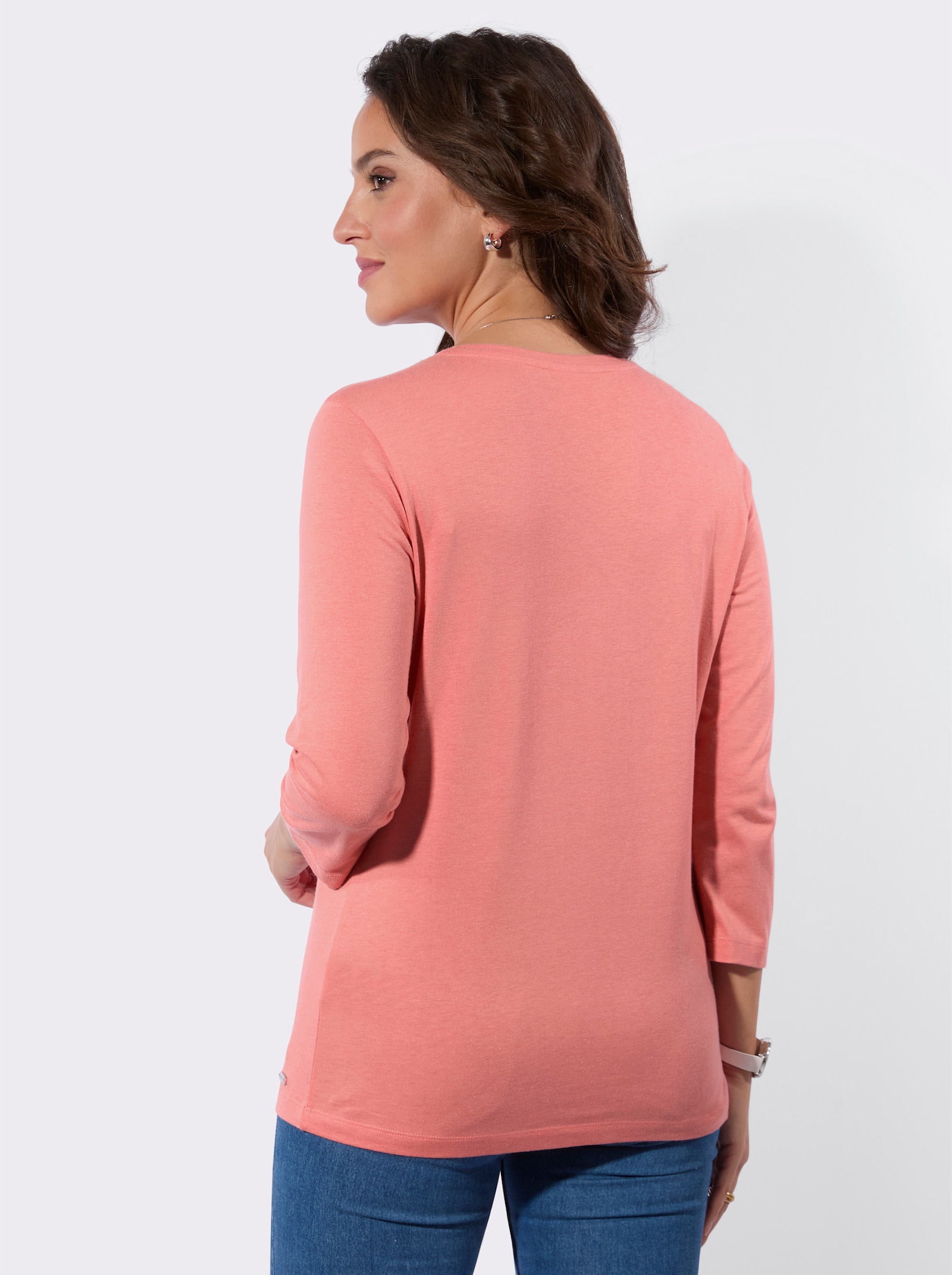 3/4-Arm-Shirt in 2-in-1-Optik - flamingo