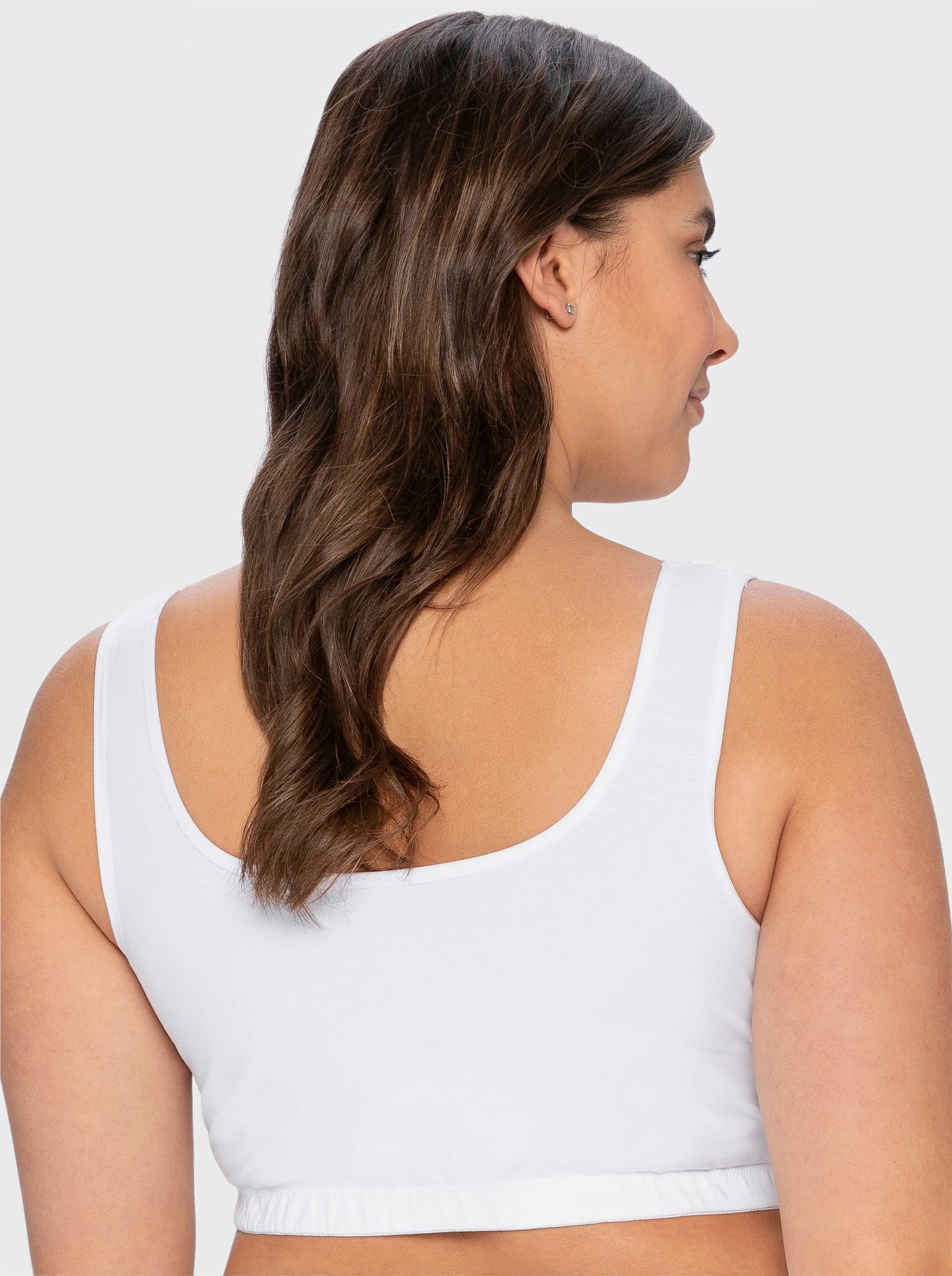 sheego Bügelloser BH in Bustier-Form, mit Spitzenborte - weiss