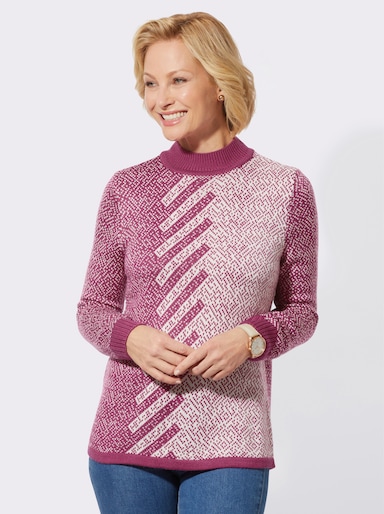 Pullover mit Jacquard-Dessin - erika-ecru-gemustert