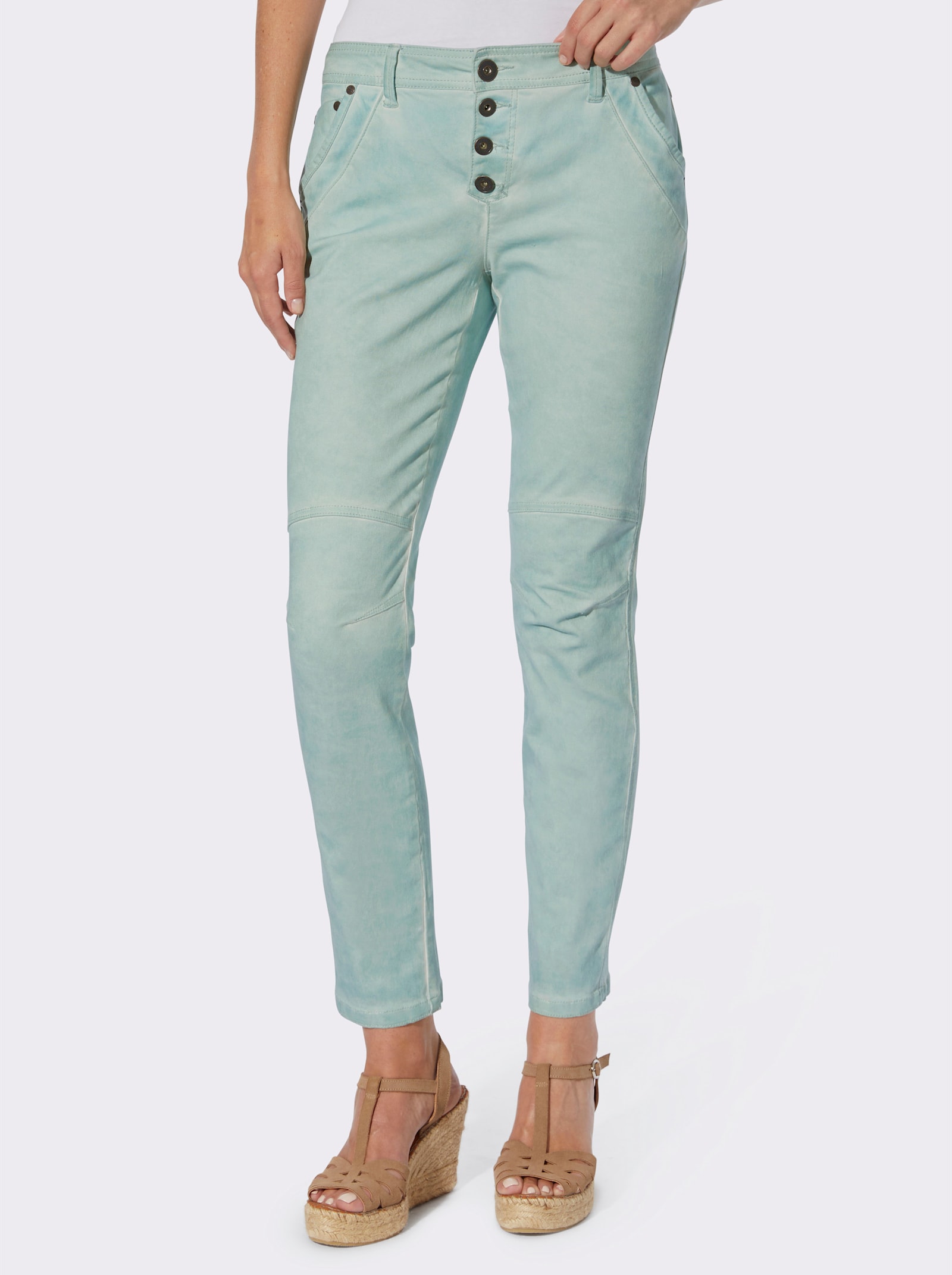 heine 5-pocketsjeans in boyfriend-stijl - kalkmint