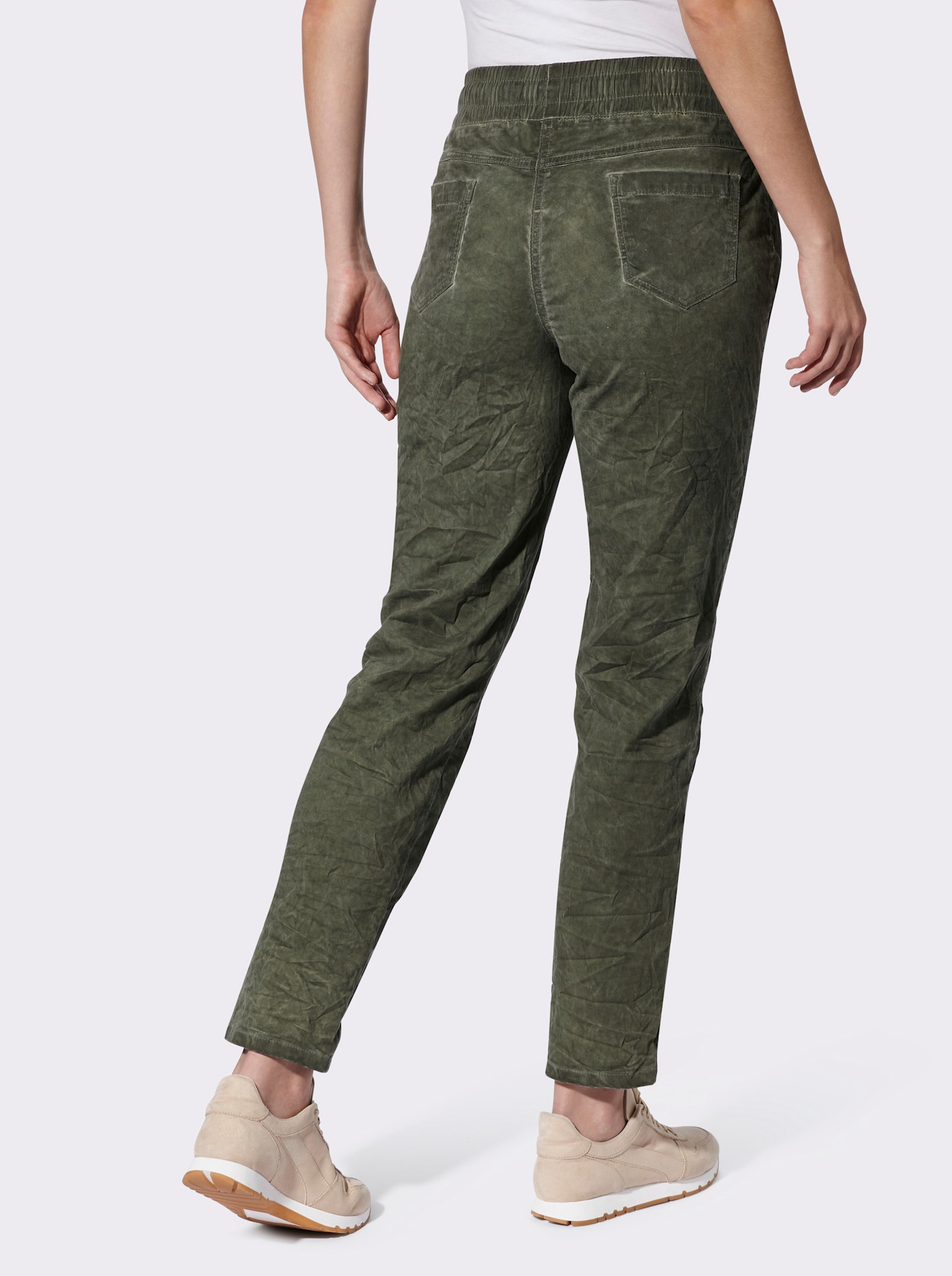 heine Schlupfhose aus Crinkle-Ware - khaki