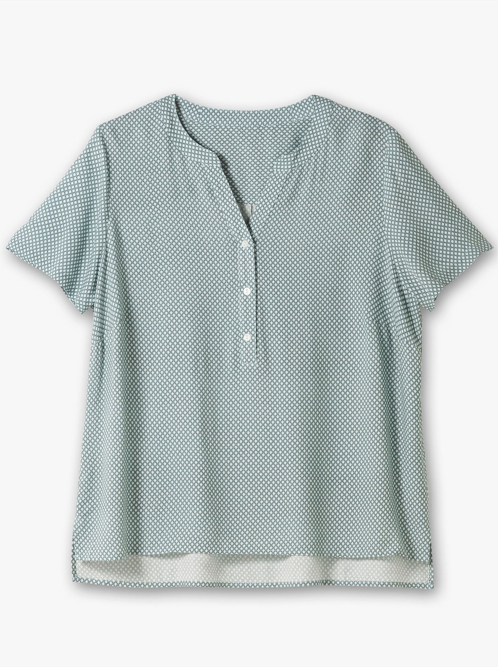 Schlupfbluse im Minimaldessin, aus Viskose - kalkmint-graphit-bedruckt