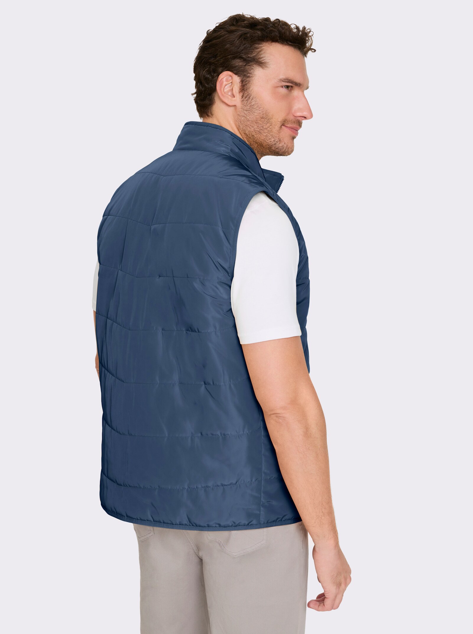 Marco Donati Bodywarmer met elastische paspel aan de zoom - donkerblauw