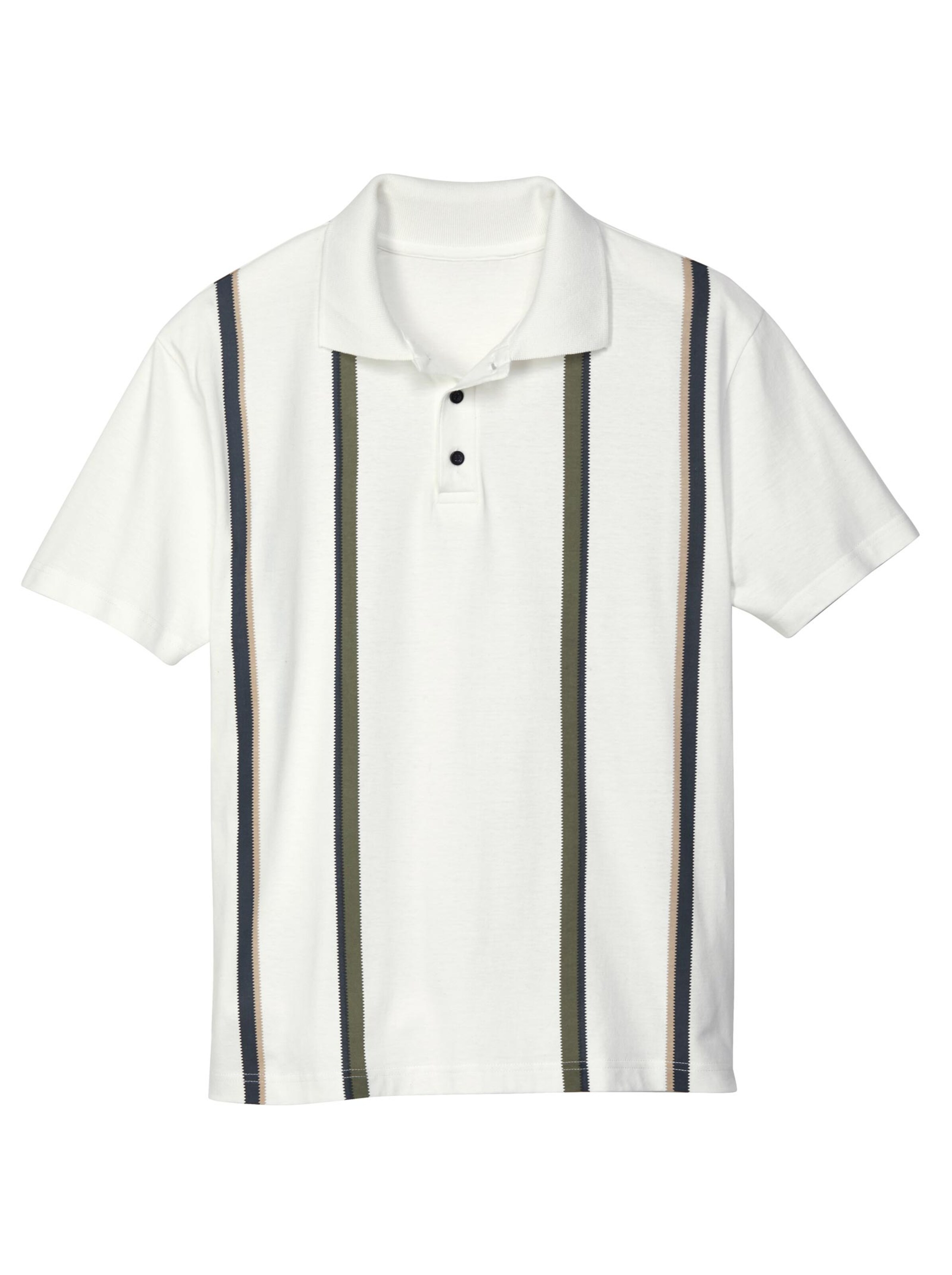 Poloshirt - ecru-gestreift