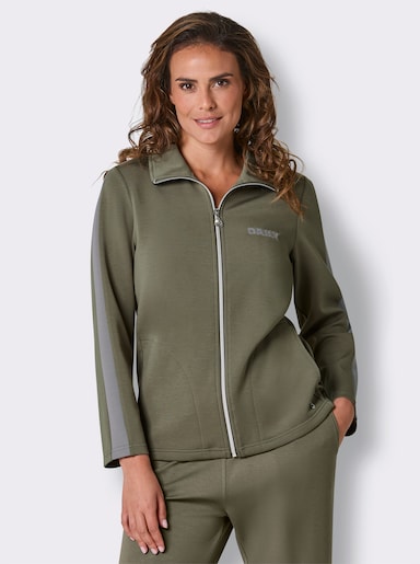 CREATION L PREMIUM Jacke mit Kontrastband - khaki-steingrau