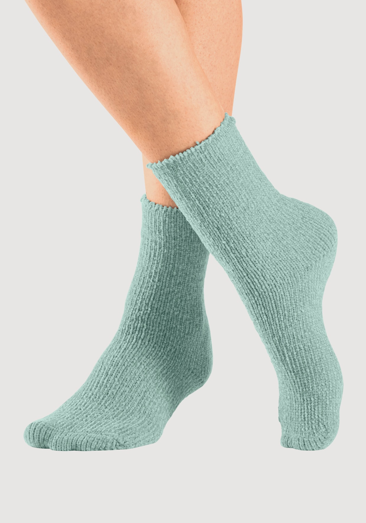 Lavana Kuschelsocken - 1x ecru, 1x rose, 1x altrosa, 1x mint, 1x blau