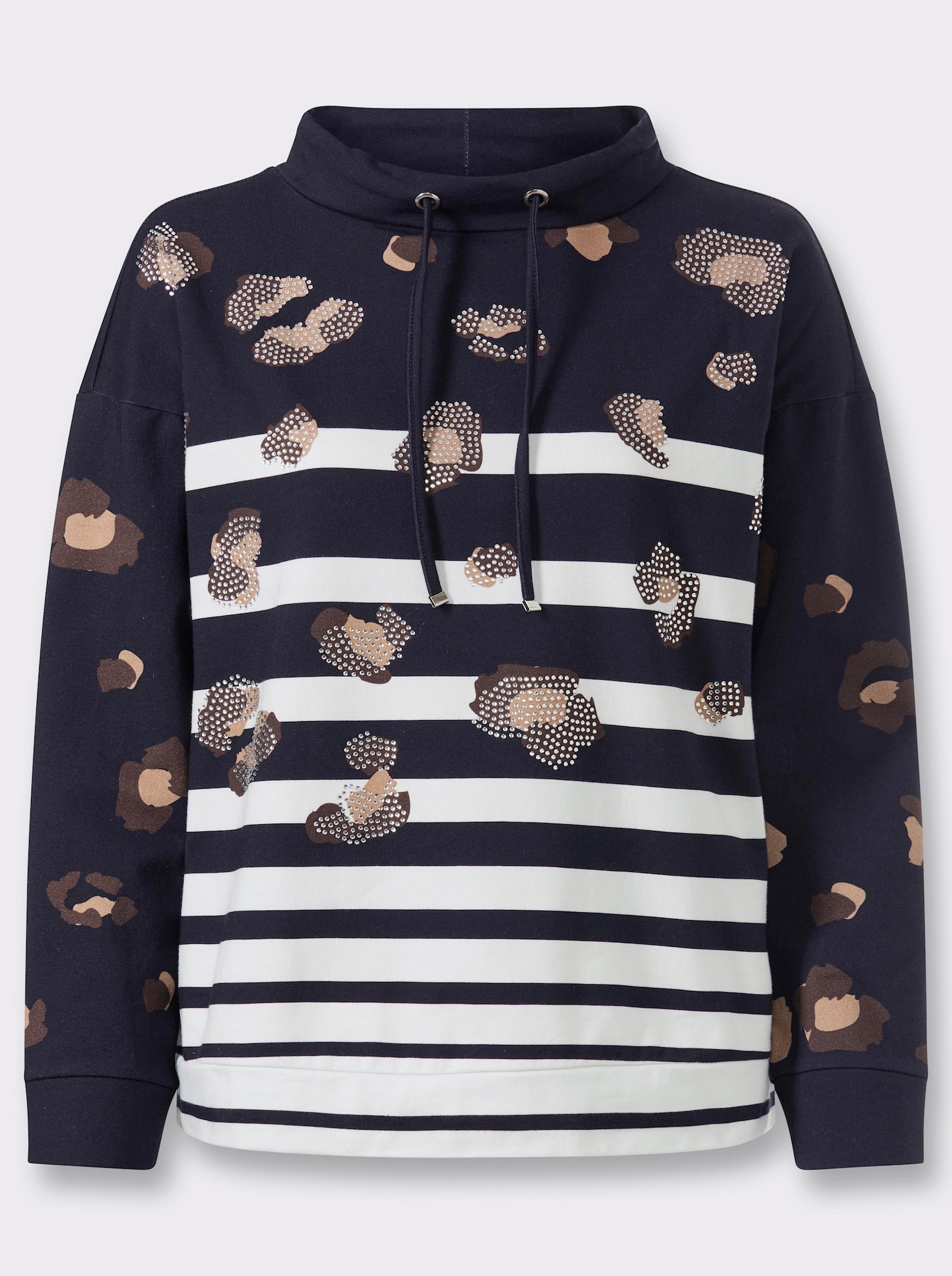 heine Sweatshirt mit Animal-Print - marine-ecru-bedruckt