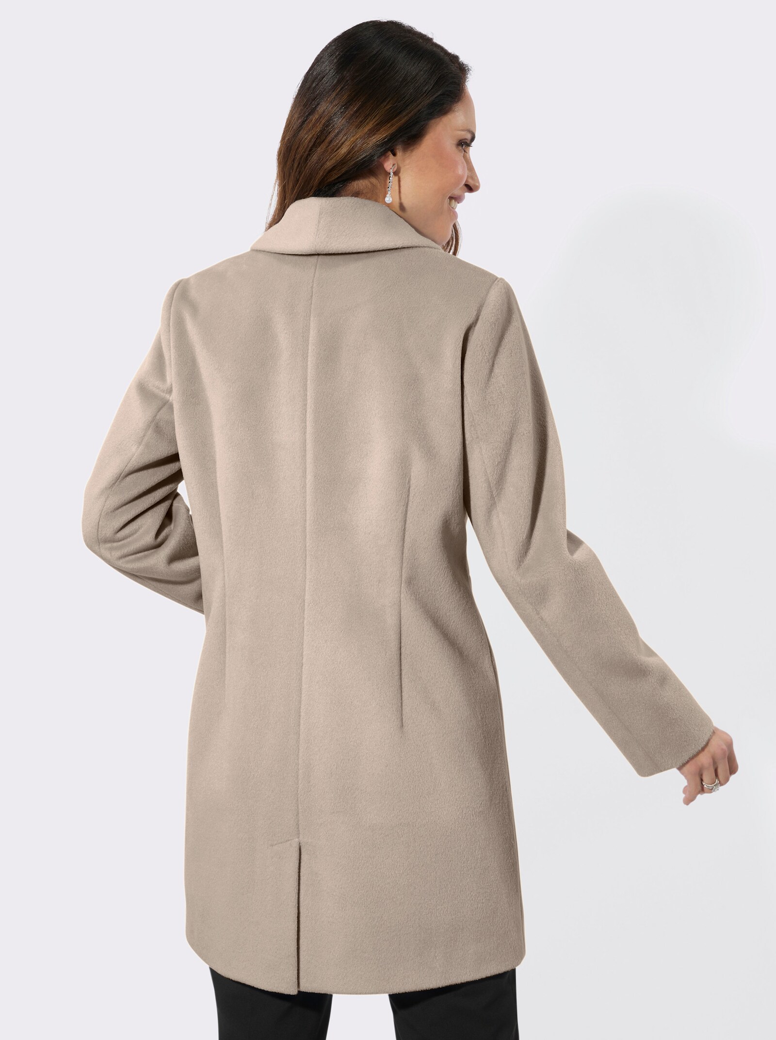 Longjacke mit Reverskragen - sesam