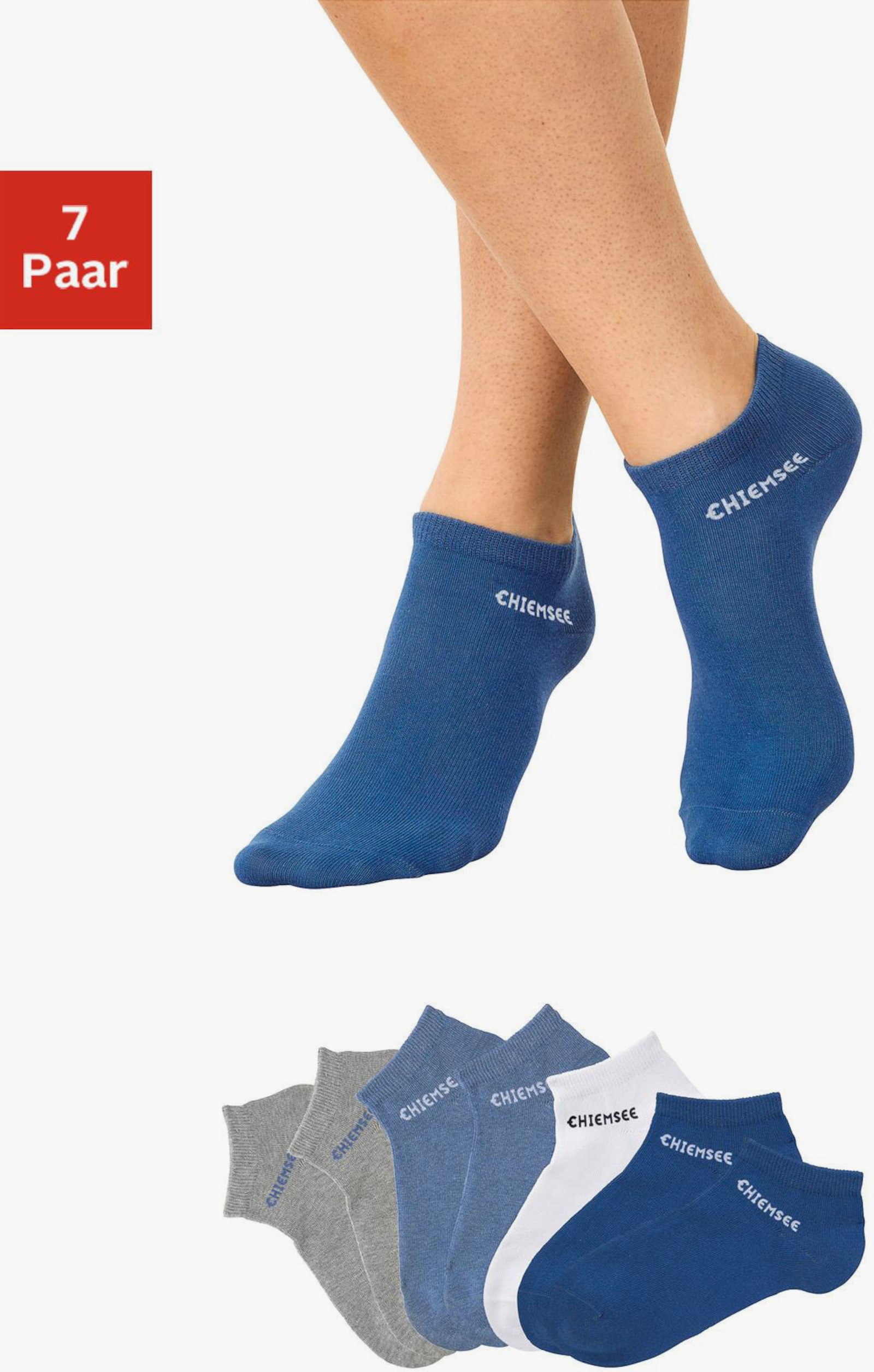 Chiemsee Sneakersocken - weiß-grau-royalblau-jeans
