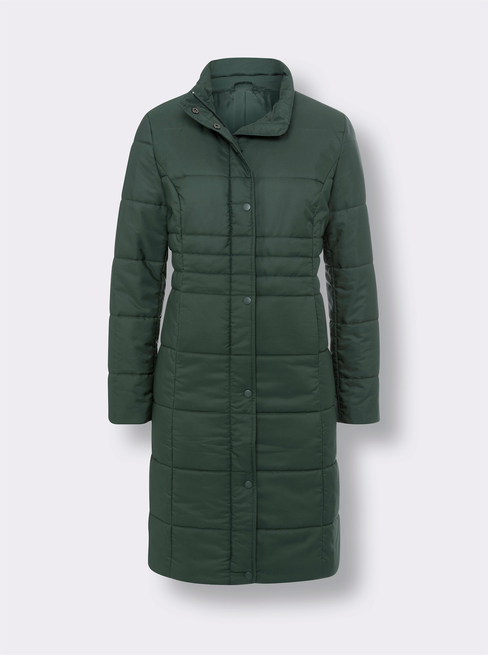 Steppmantel mit Stehkragen - moos