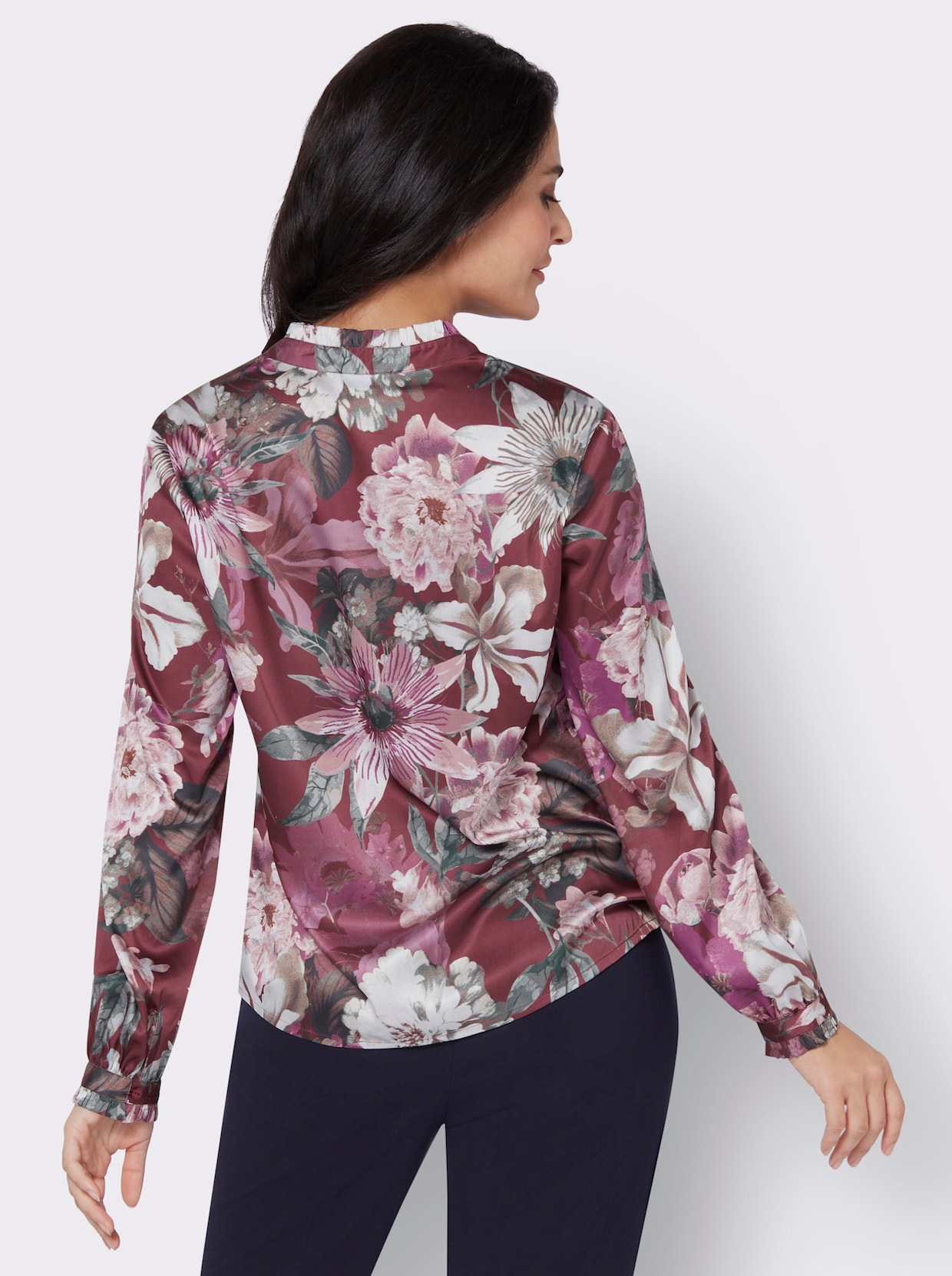 Blouse met print - donkerrood geprint