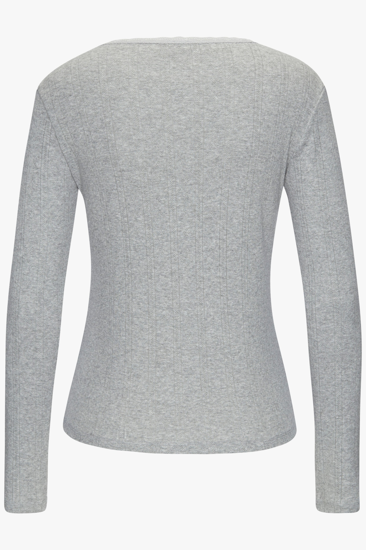 Vivance Langarmshirt - grau meliert, creme