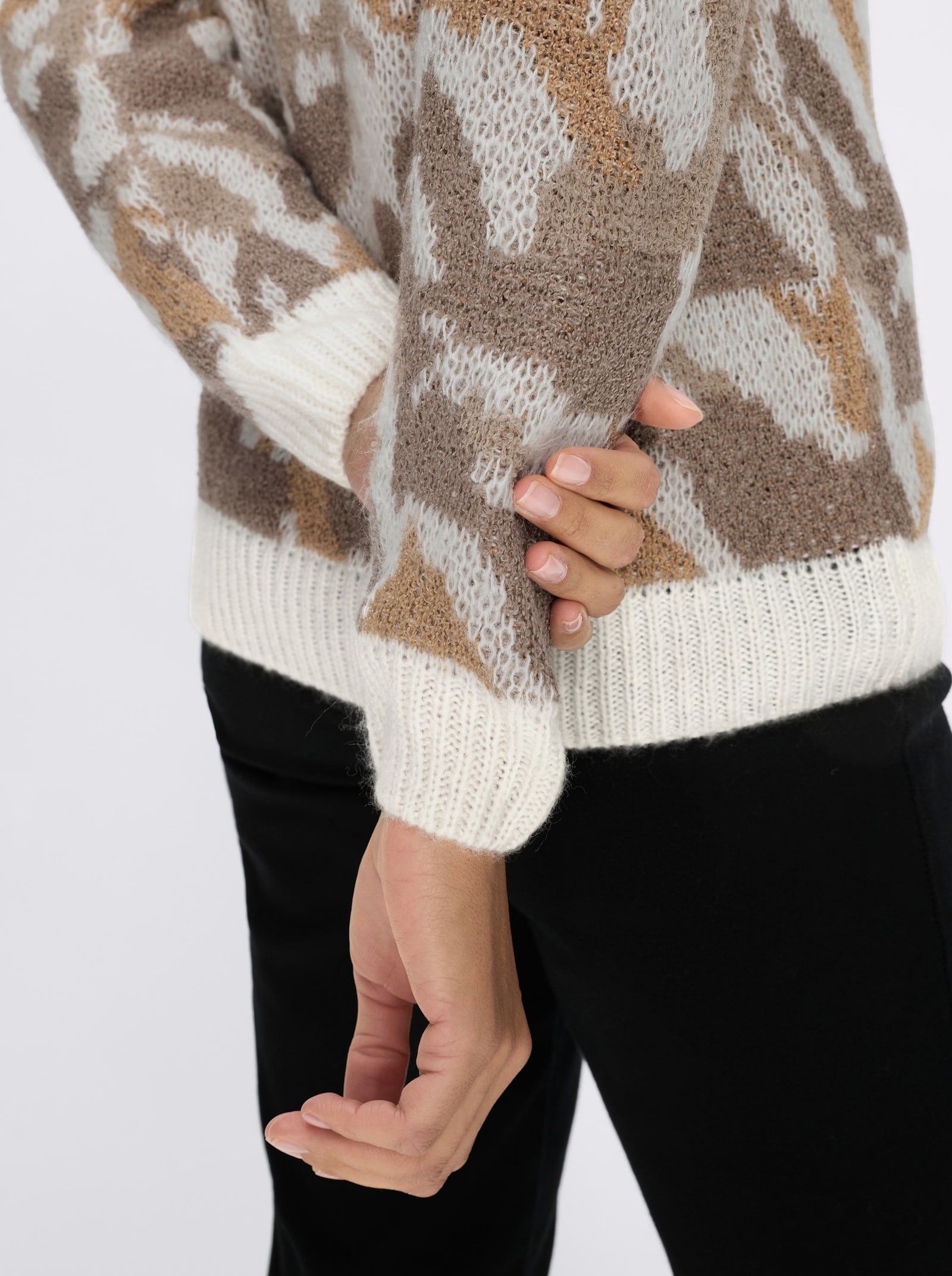 Jacquardpullover - ecru-sesam-gemustert