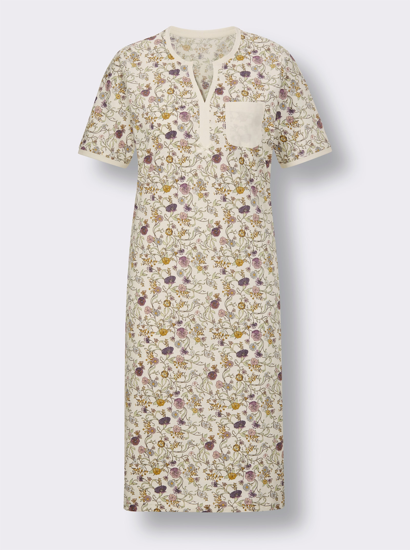 wäschepur Nachthemden met zijsplitten - champagne + champagne bedrukt