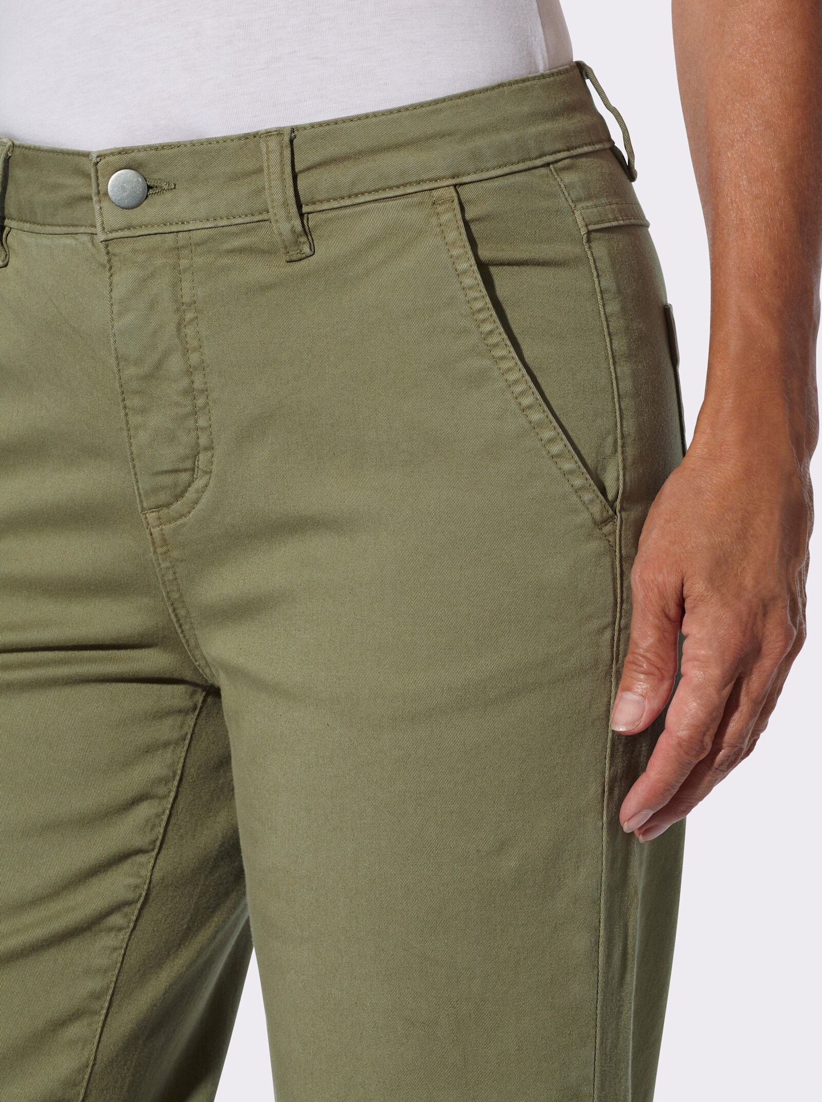 Gerade Jeans in Twill-Qualität - khaki