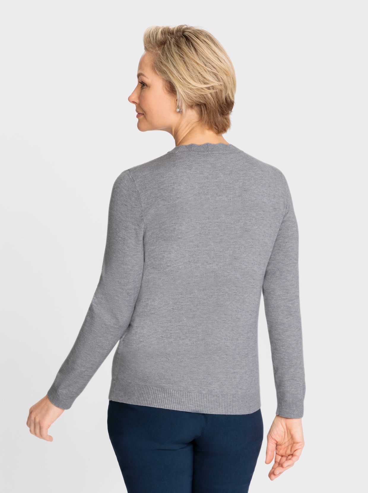 Pullover met lange mouwen - steengrijs/gemêleerd