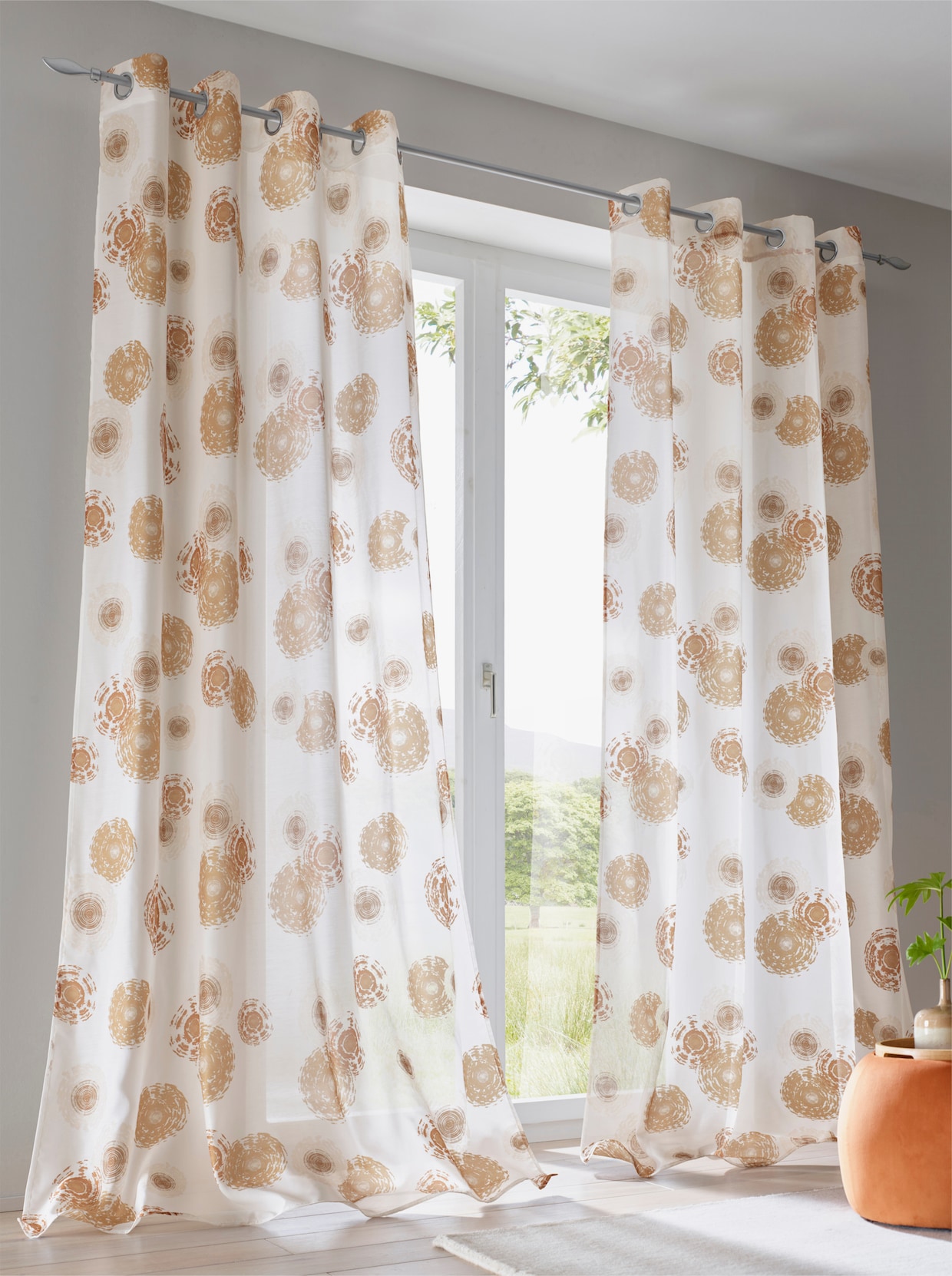 heine home Decoratieve vitrage - offwhite/terracotta