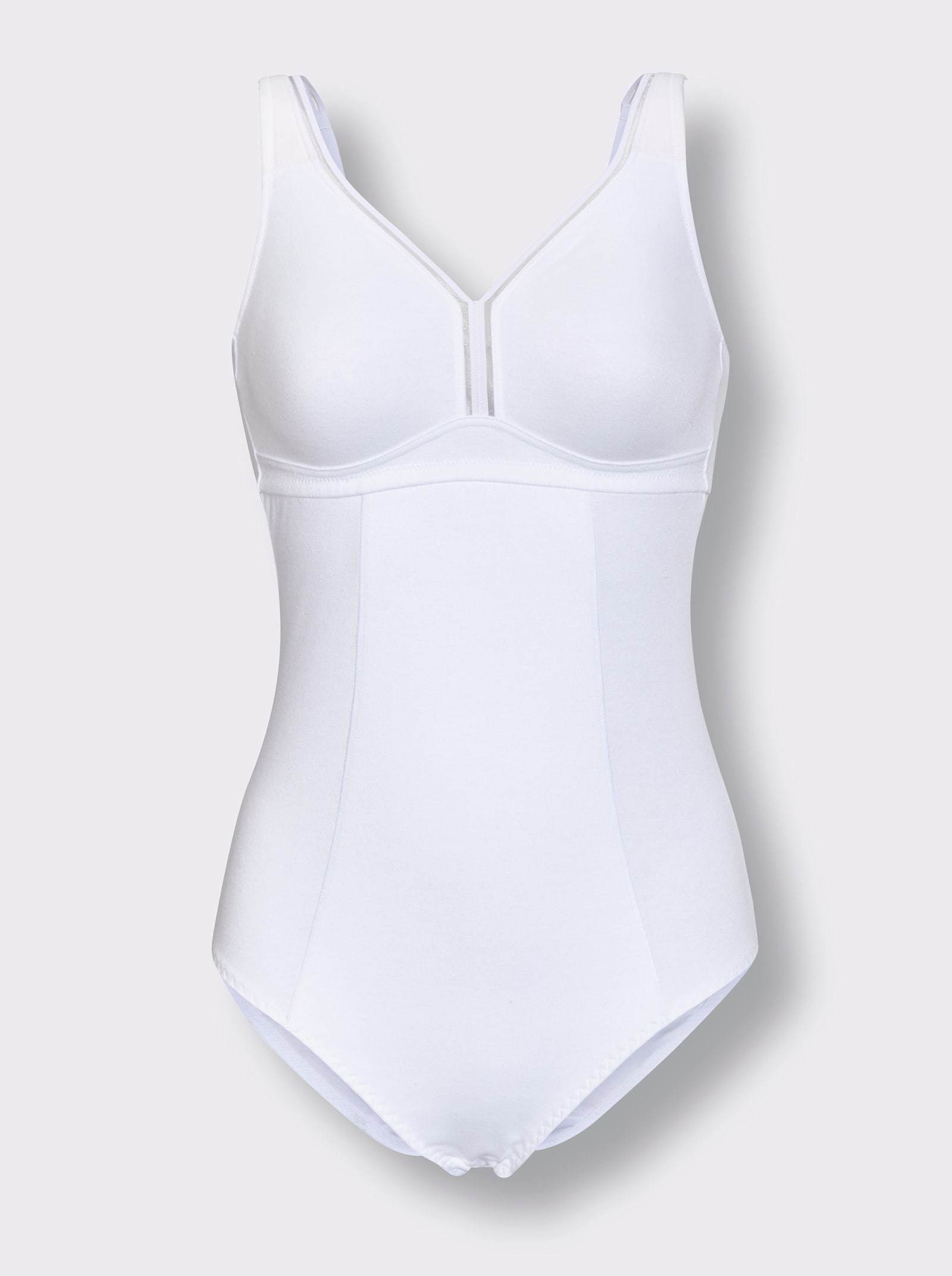 wäschepur Body ohne Bügel mit breiten, weichen Träger - weiss