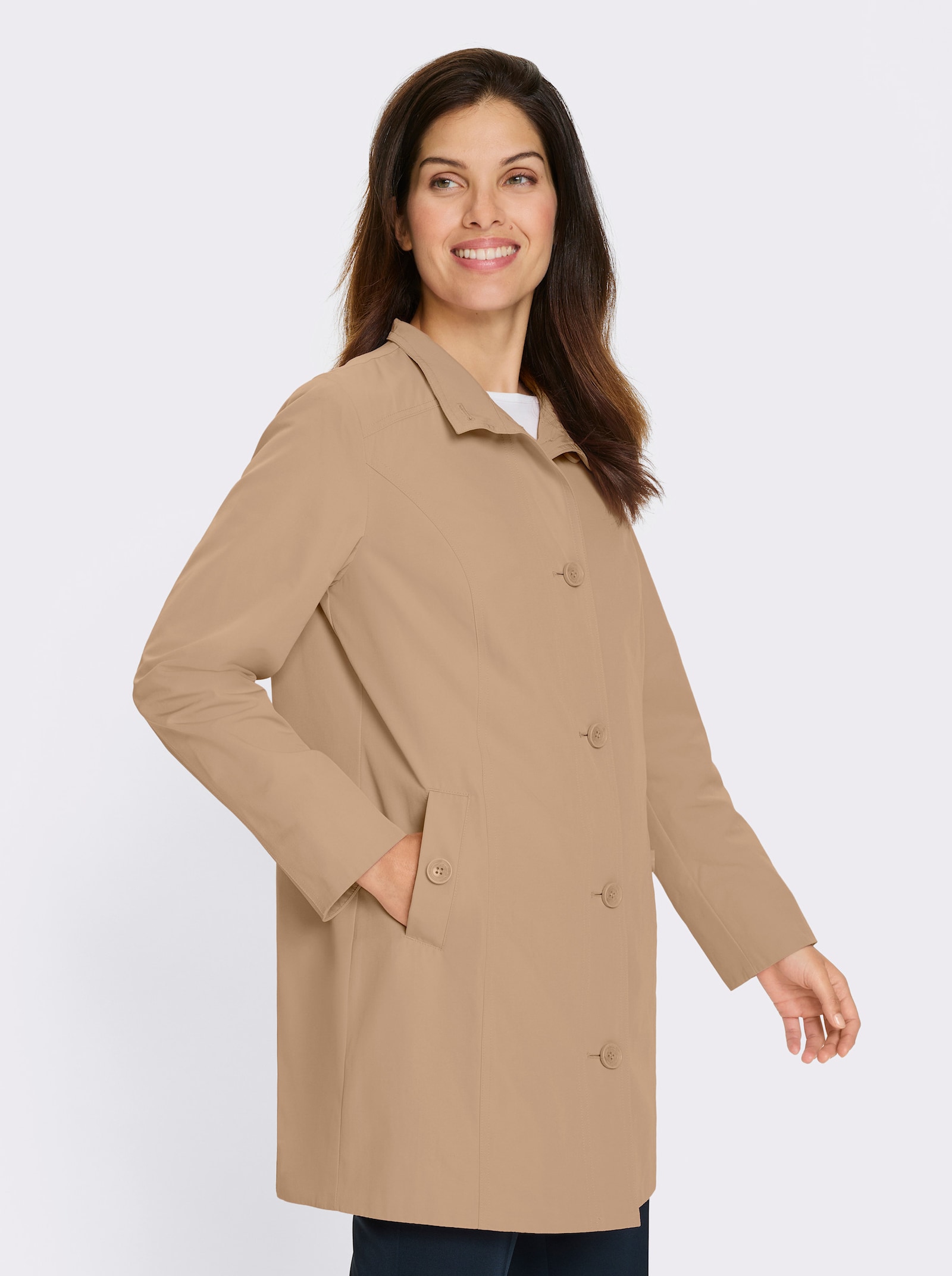 Longjacke mit Gehschlitz hinten - camel