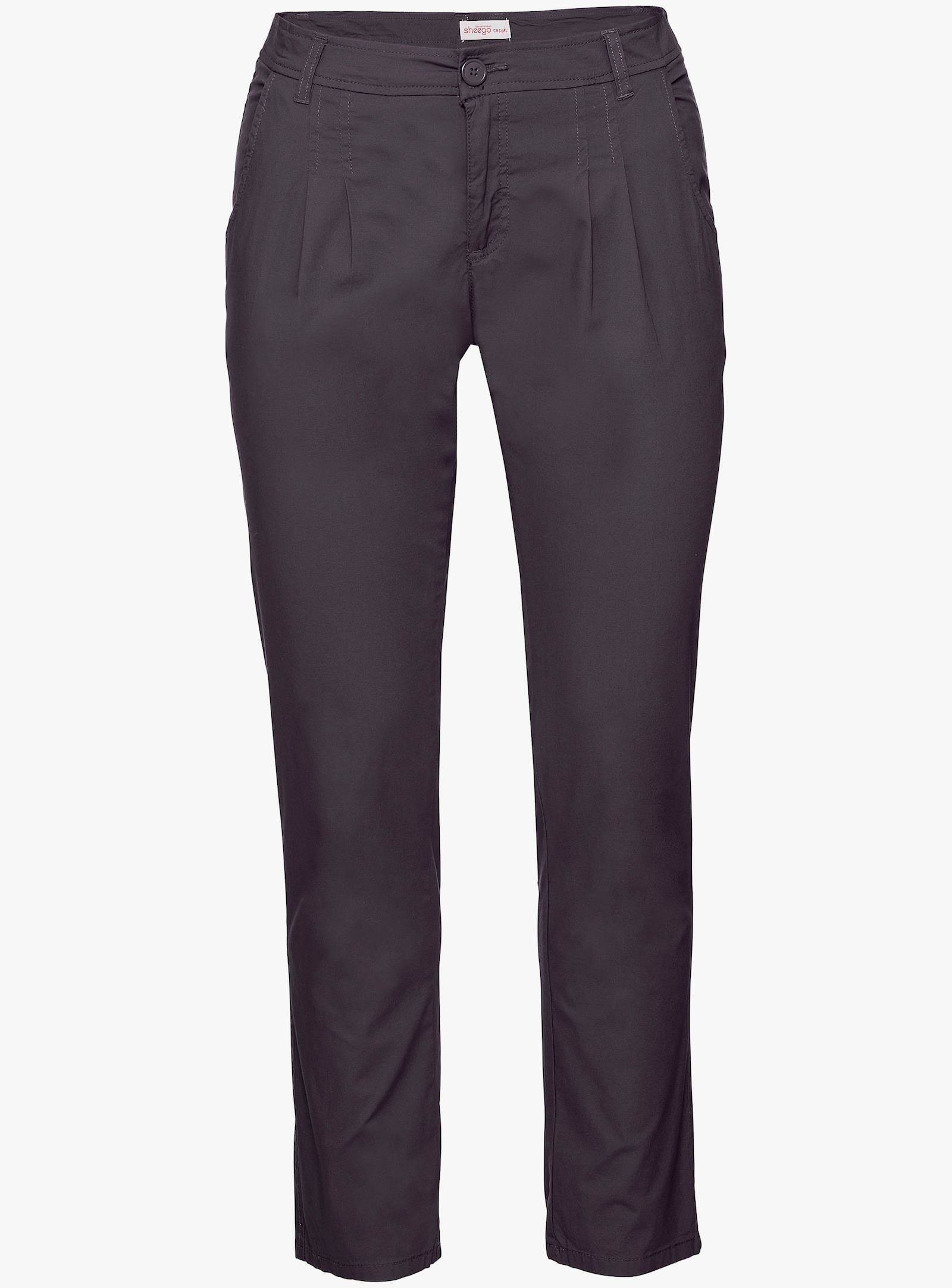 sheego Chinohose mit Bundfalten - dunkelgrau