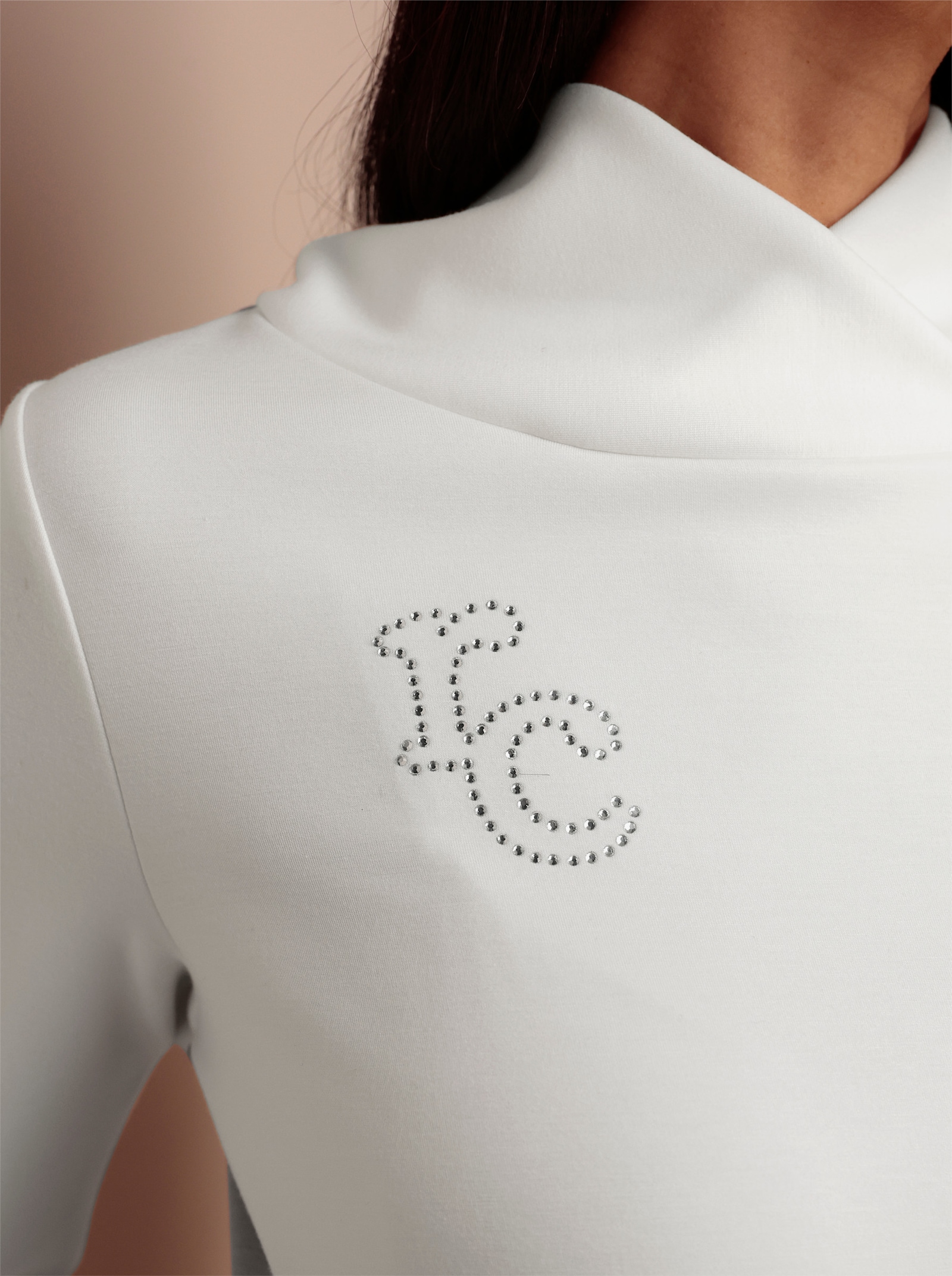 heine Freizeitkleid Mit Logo-Schriftzug - steingrau-ecru-bedruckt