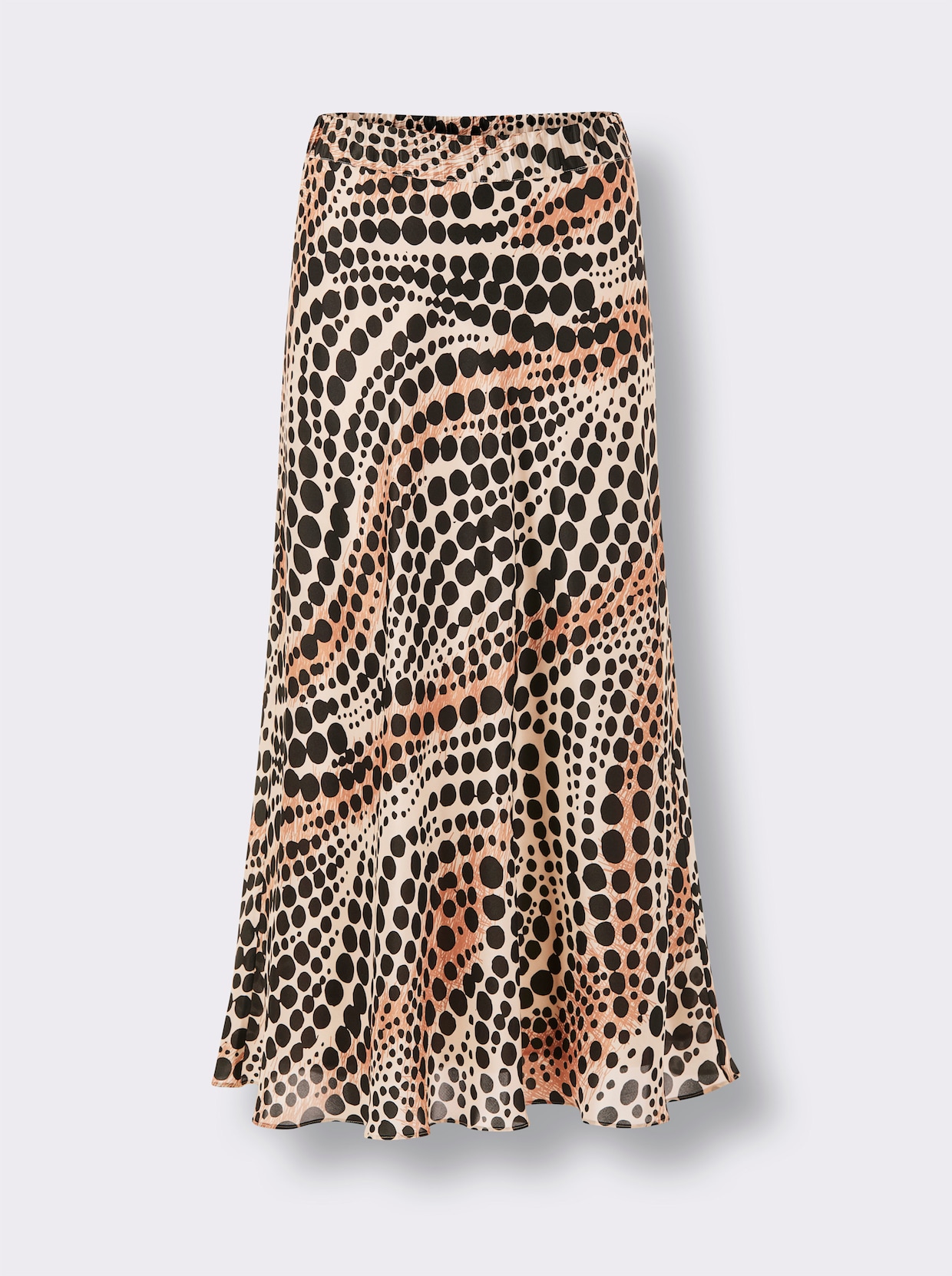 CREATION L PREMIUM Schlupfrock im Seiden-Viskose-Mix - elfenbein-schwarz-bedruckt