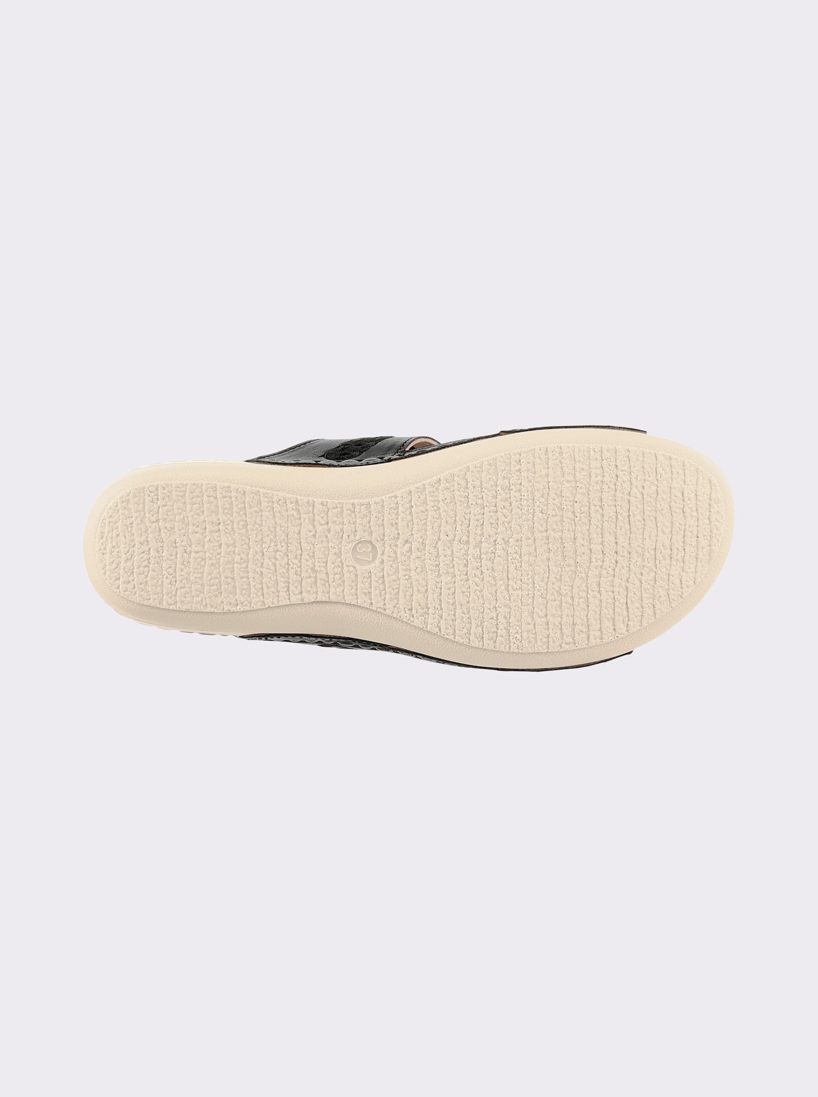 airsoft modern+ Pantolette mit Lochmuster, Leder-Imitat - schwarz