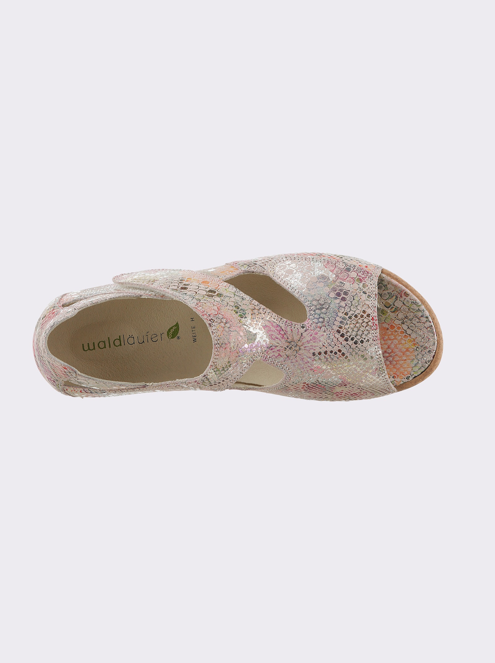 Waldläufer Sandalette mit Klettverschluss - beige-bunt