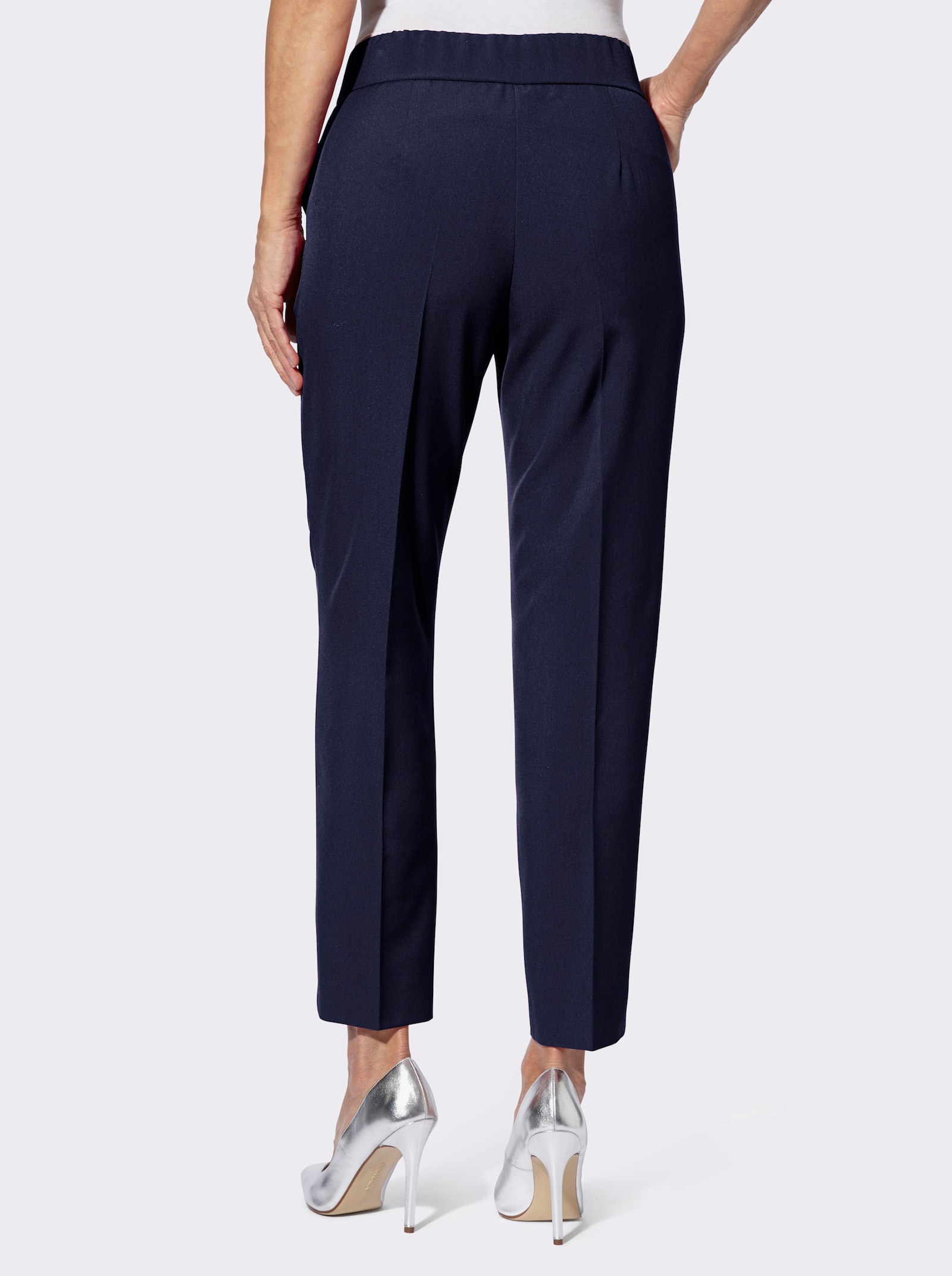Bügelfaltenhose mit seitlichem Verschluss - marine