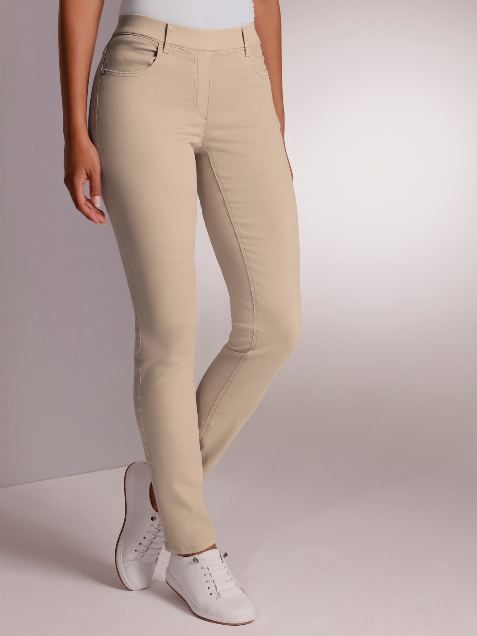 Ascari Schlupfjeans in Superstretch-Qualität - beige