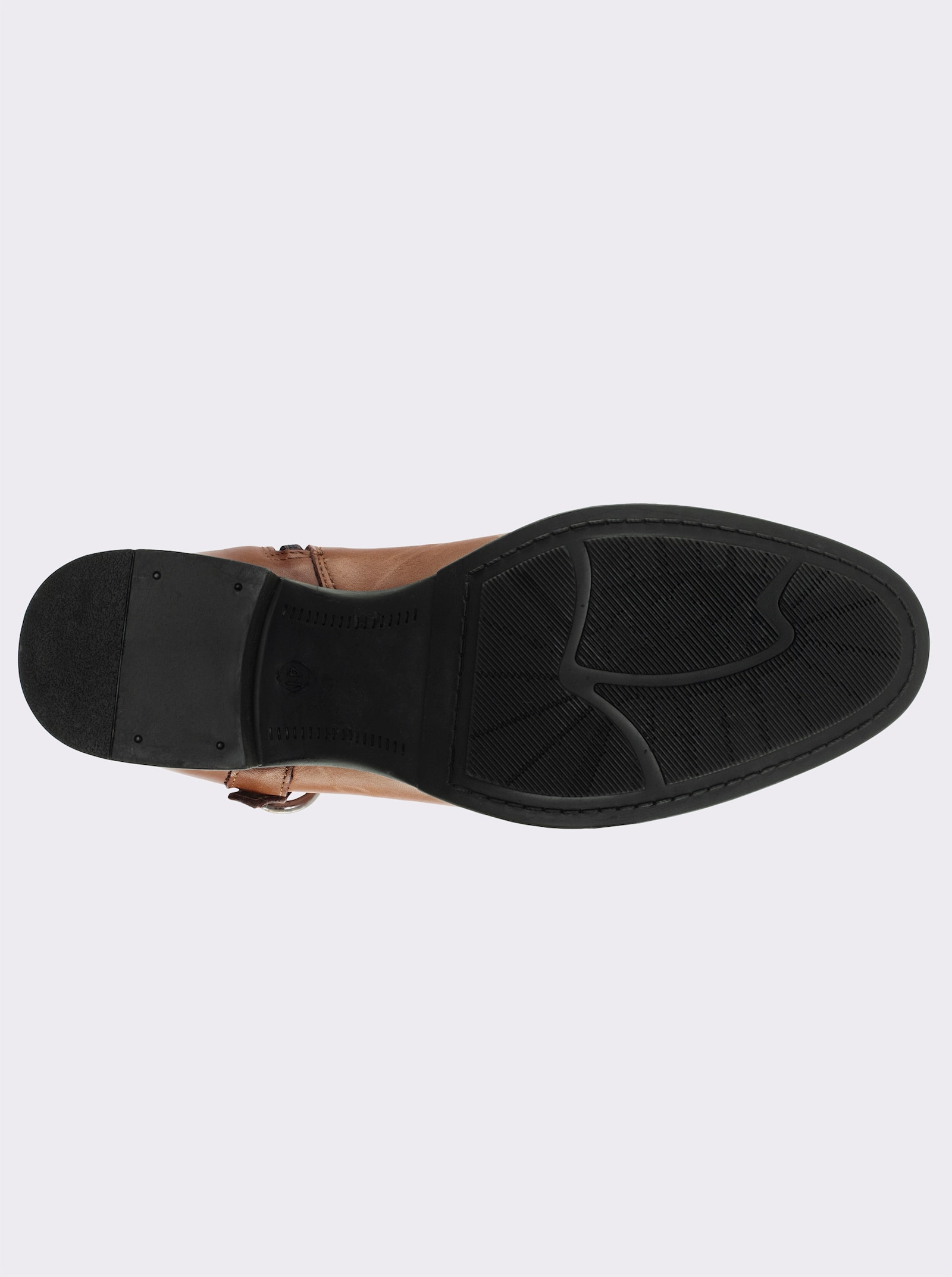 sheego Weitschaftstiefel mit Stretcheinsatz - cognac