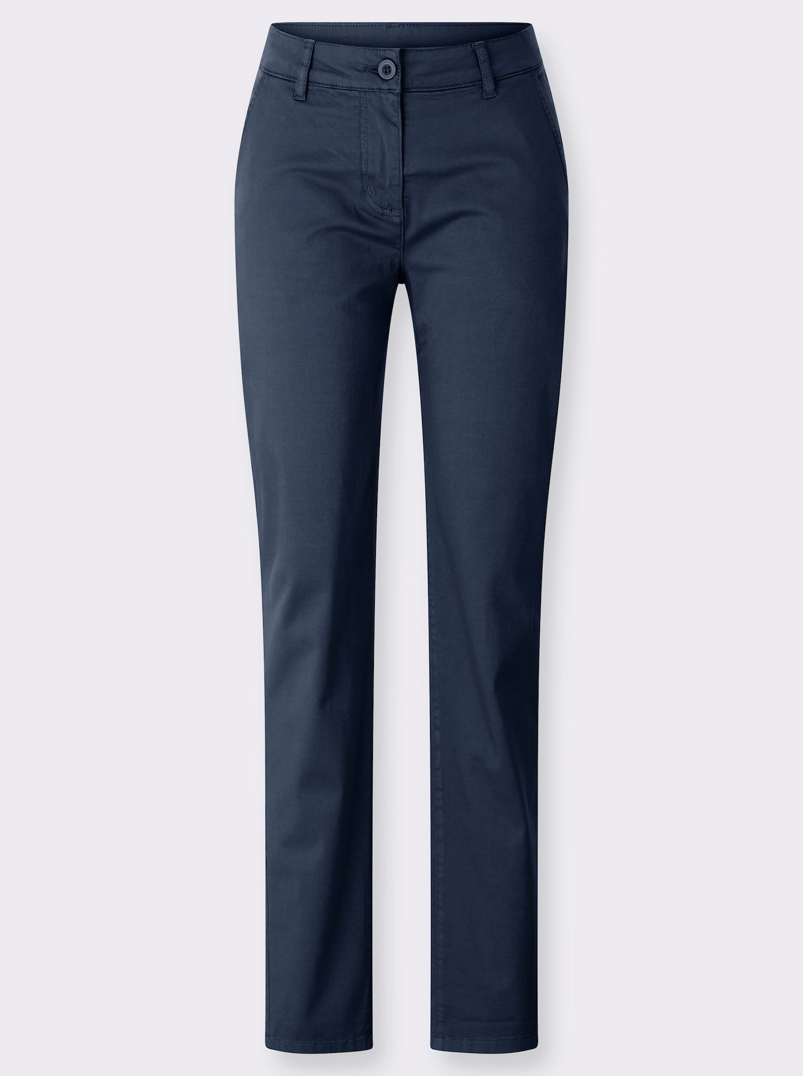 Chinohose mit Satin-Glanz - dunkelblau