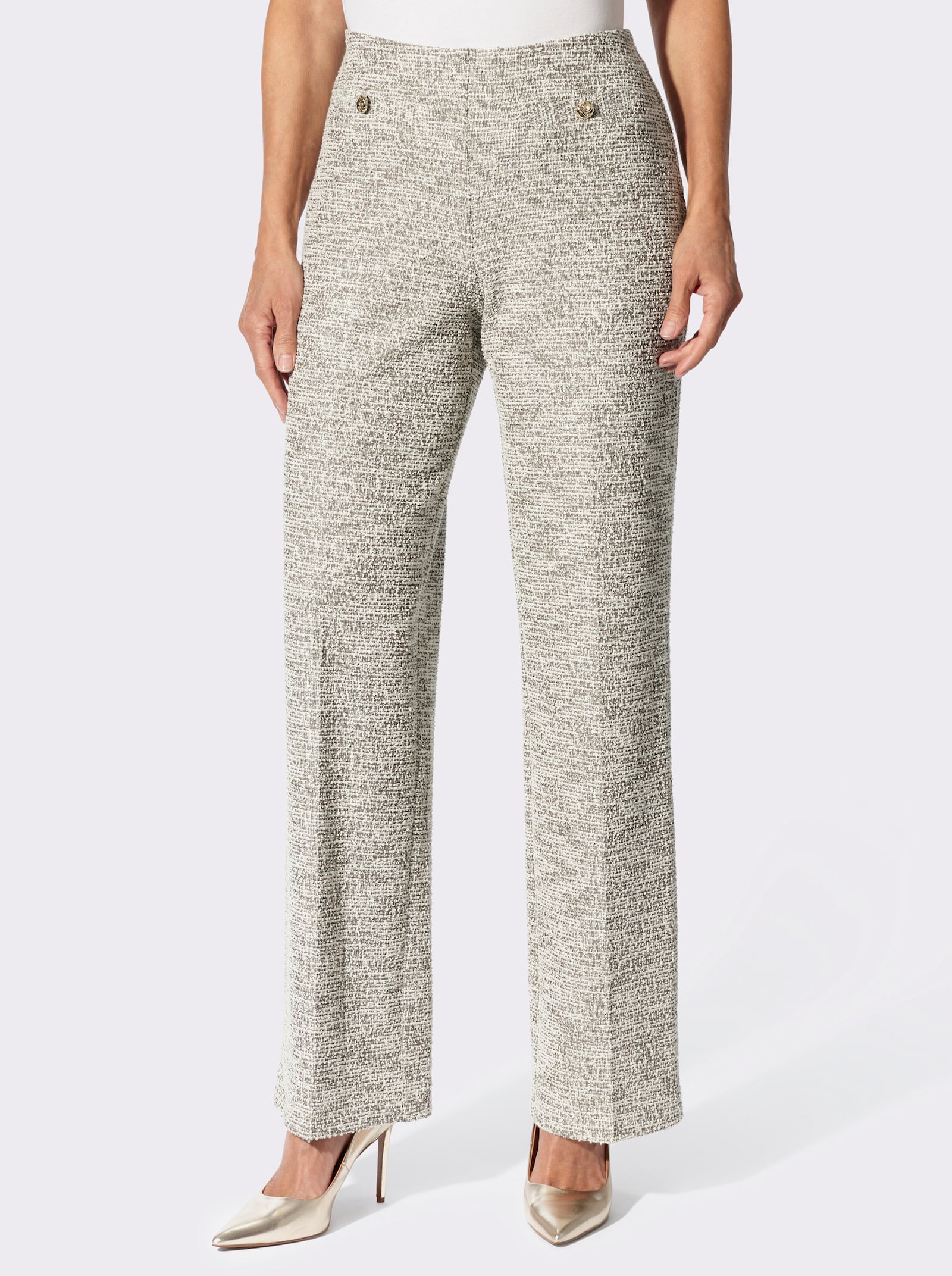 Marlene-Hose in Bouclé-Qualität - schoko