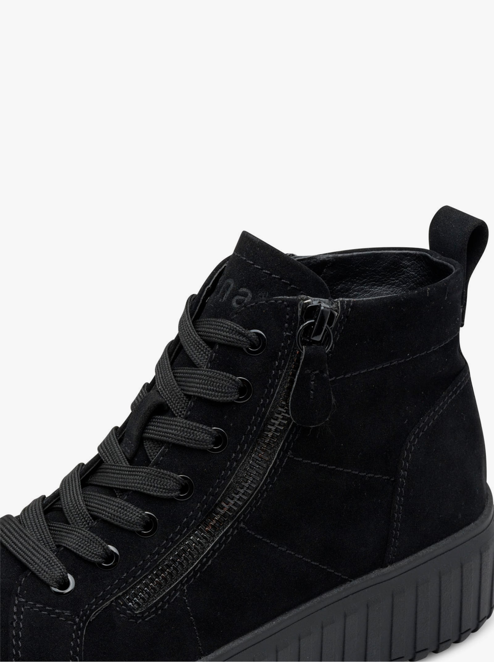 Jana Enkellaarsje met plateauzool - zwart