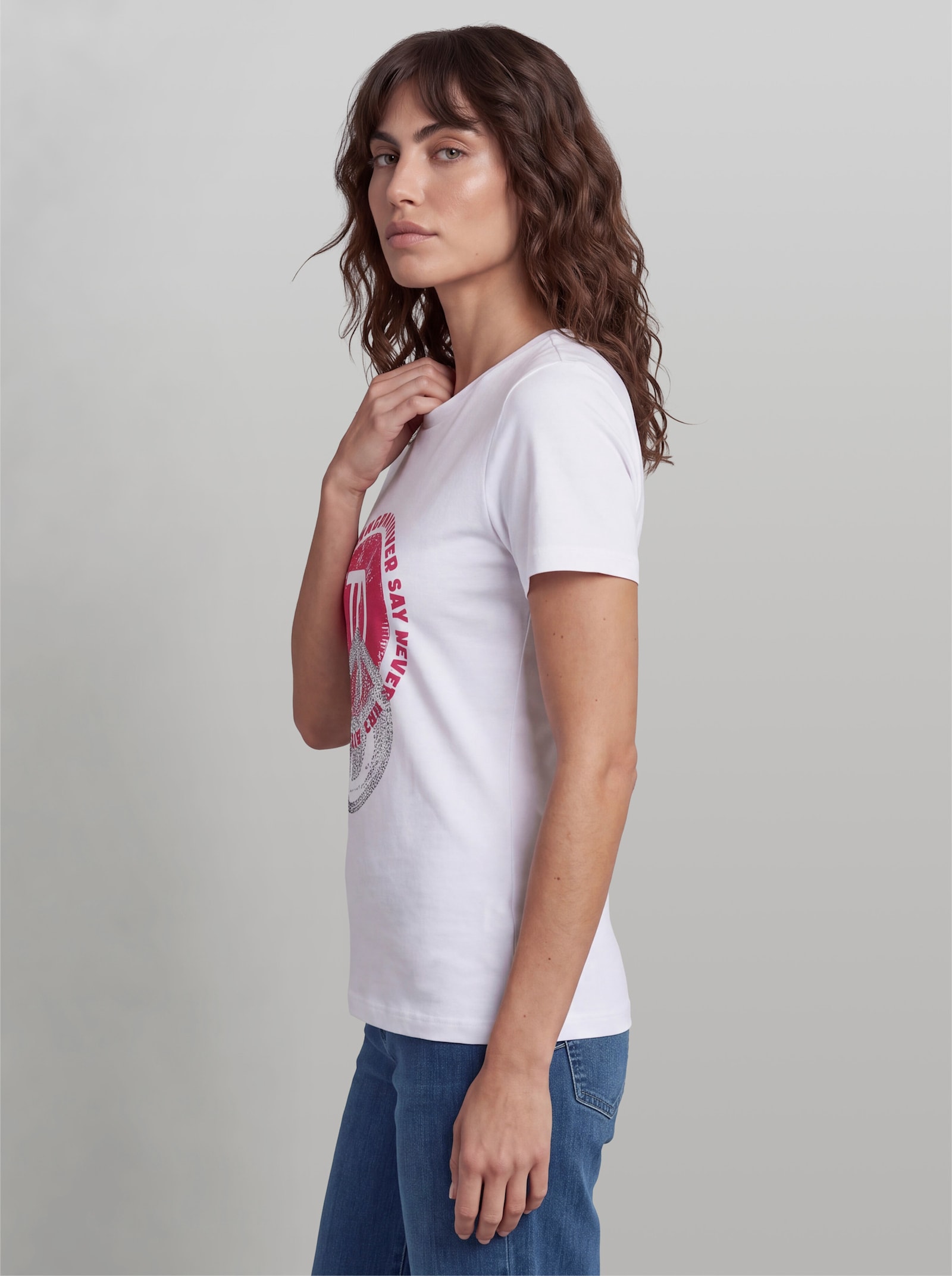 heine Shirt mit plakativem Print - weiß