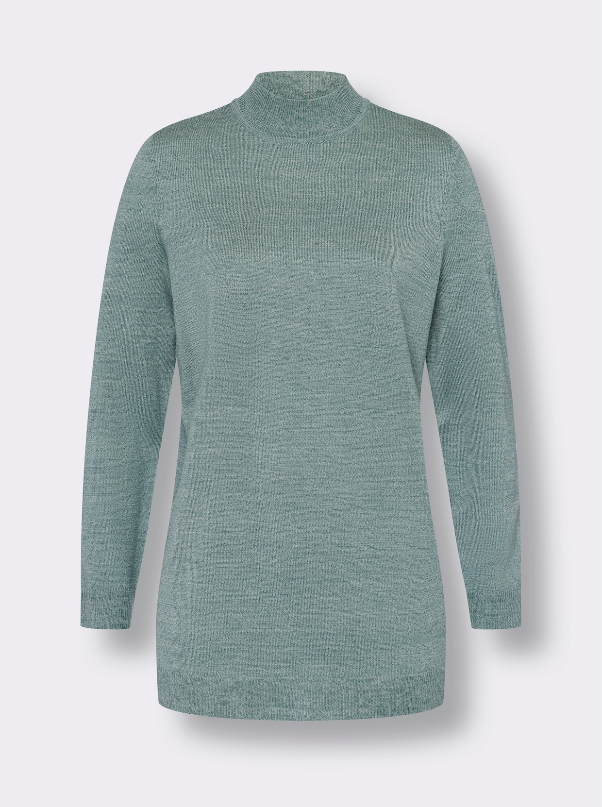 Lange pullover - jade/ecru gemêleerd