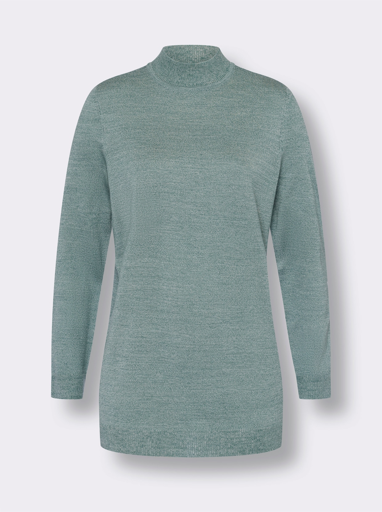 Longpullover - jade-ecru-meliert