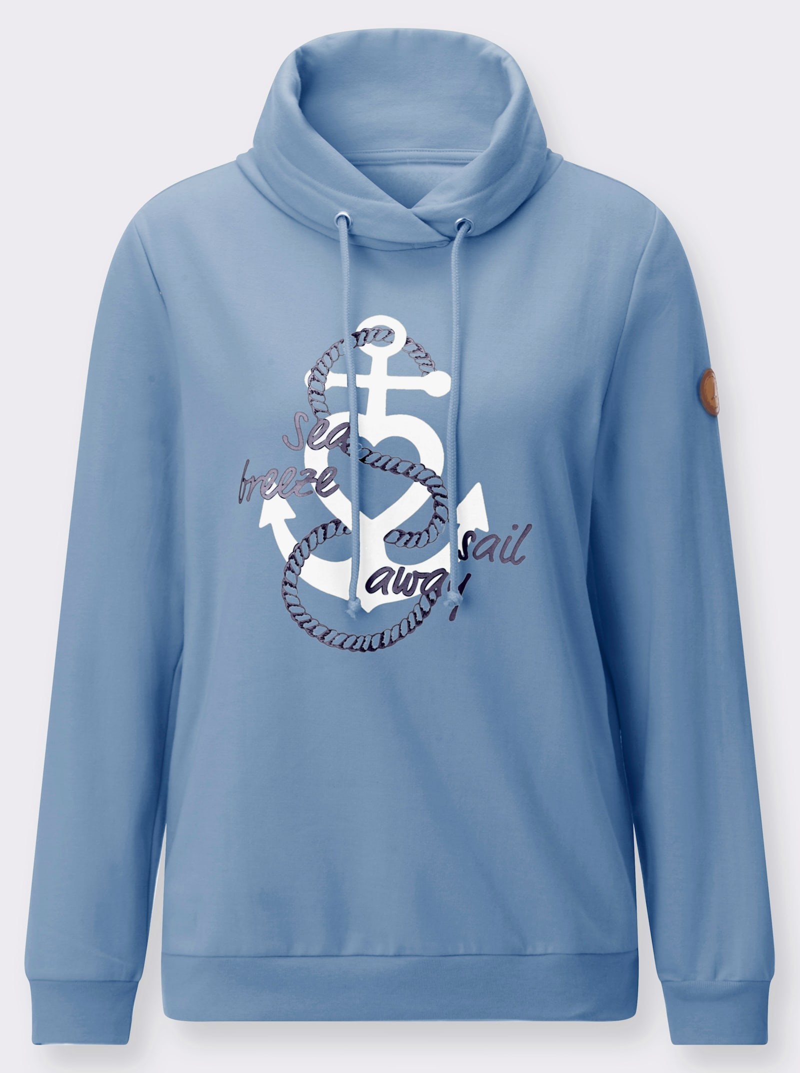 Sweatshirt mit weich angerauter Innenseite - himmelblau