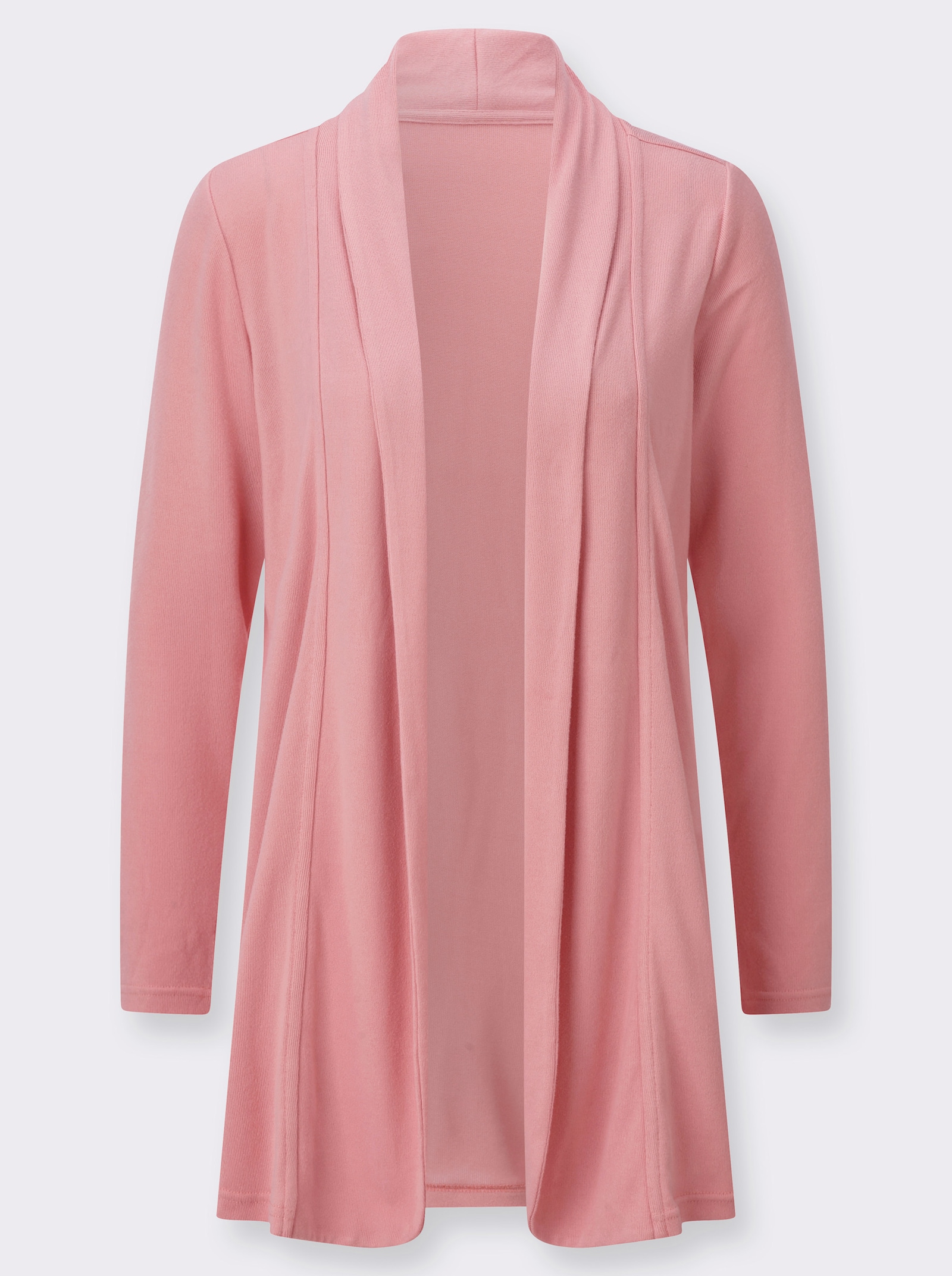 Shirtjacke in Feinstrick-Optik - rosenquarz