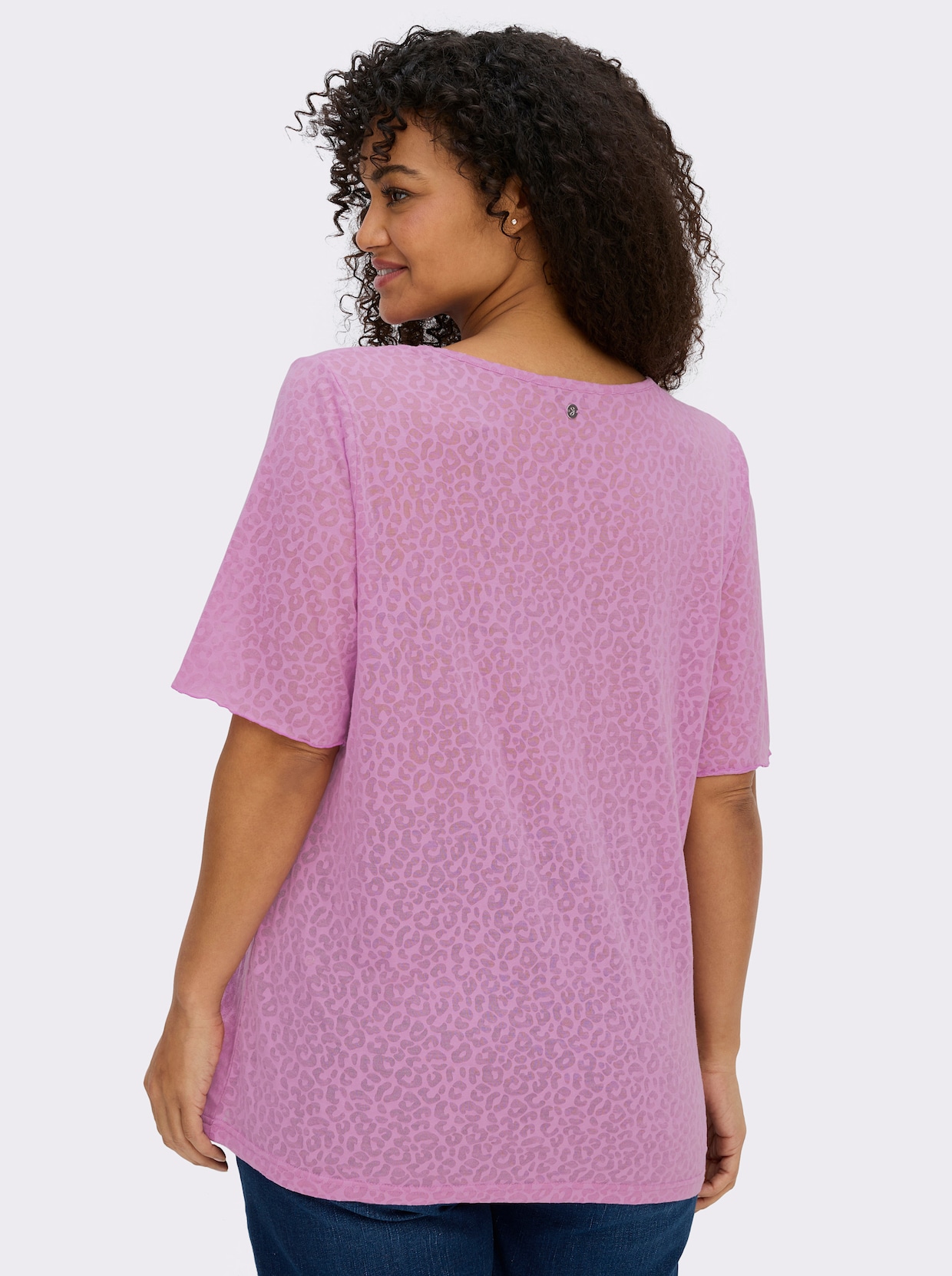 sheego V-Shirt in Ausbrenner-Optik - orchidee