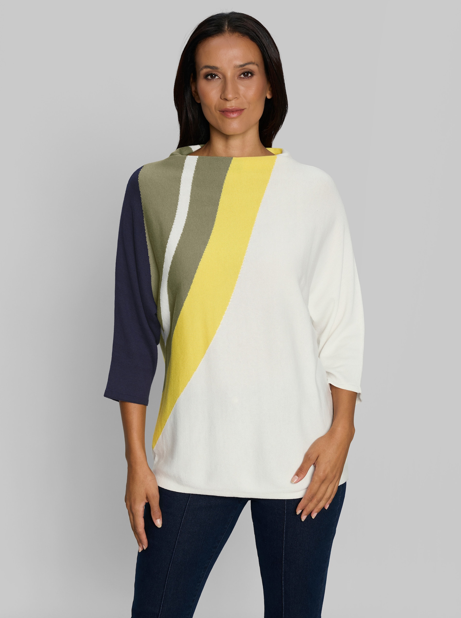 heine 3/4-Arm-Pullover mit Streifen-Dessin - ecru