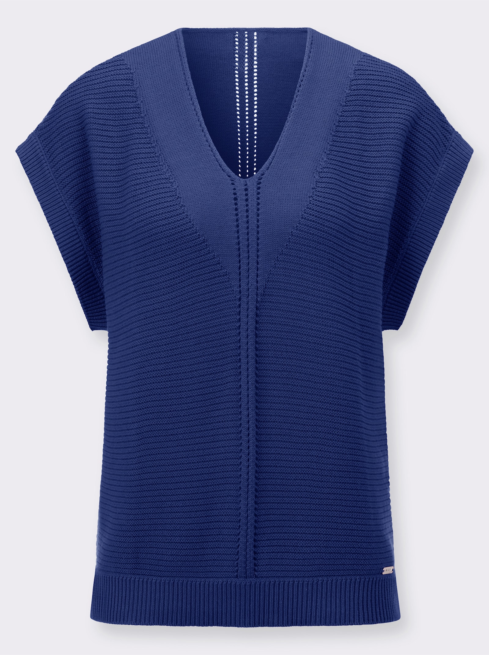Pullunder im Ajour-Strickmuster-Mix - royalblau